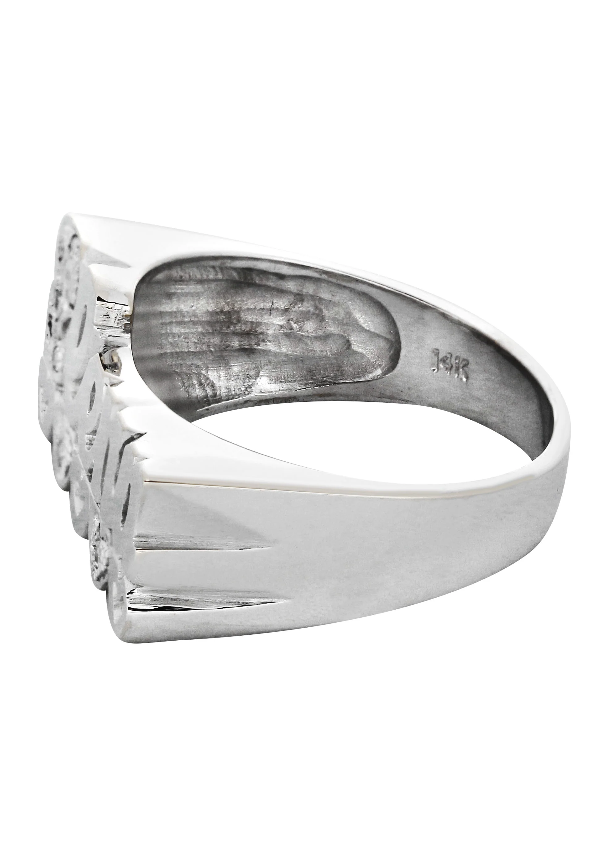 14K White Gold Diamond Gold Name Ring | Appx. 5 Grams - Image 2