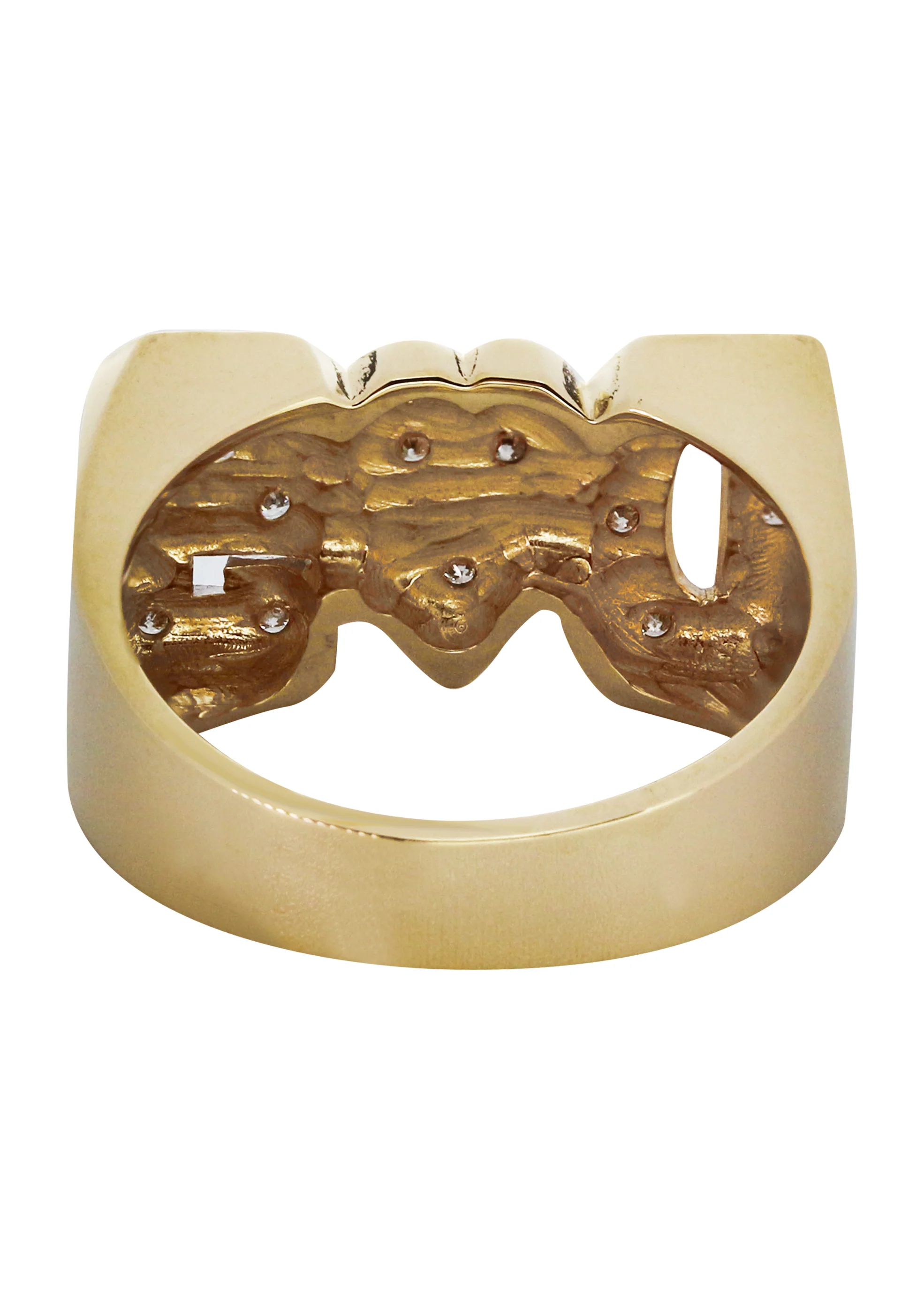 14K Diamond Two Tone Gold Initials Name Ring | Style #109 - Image 3