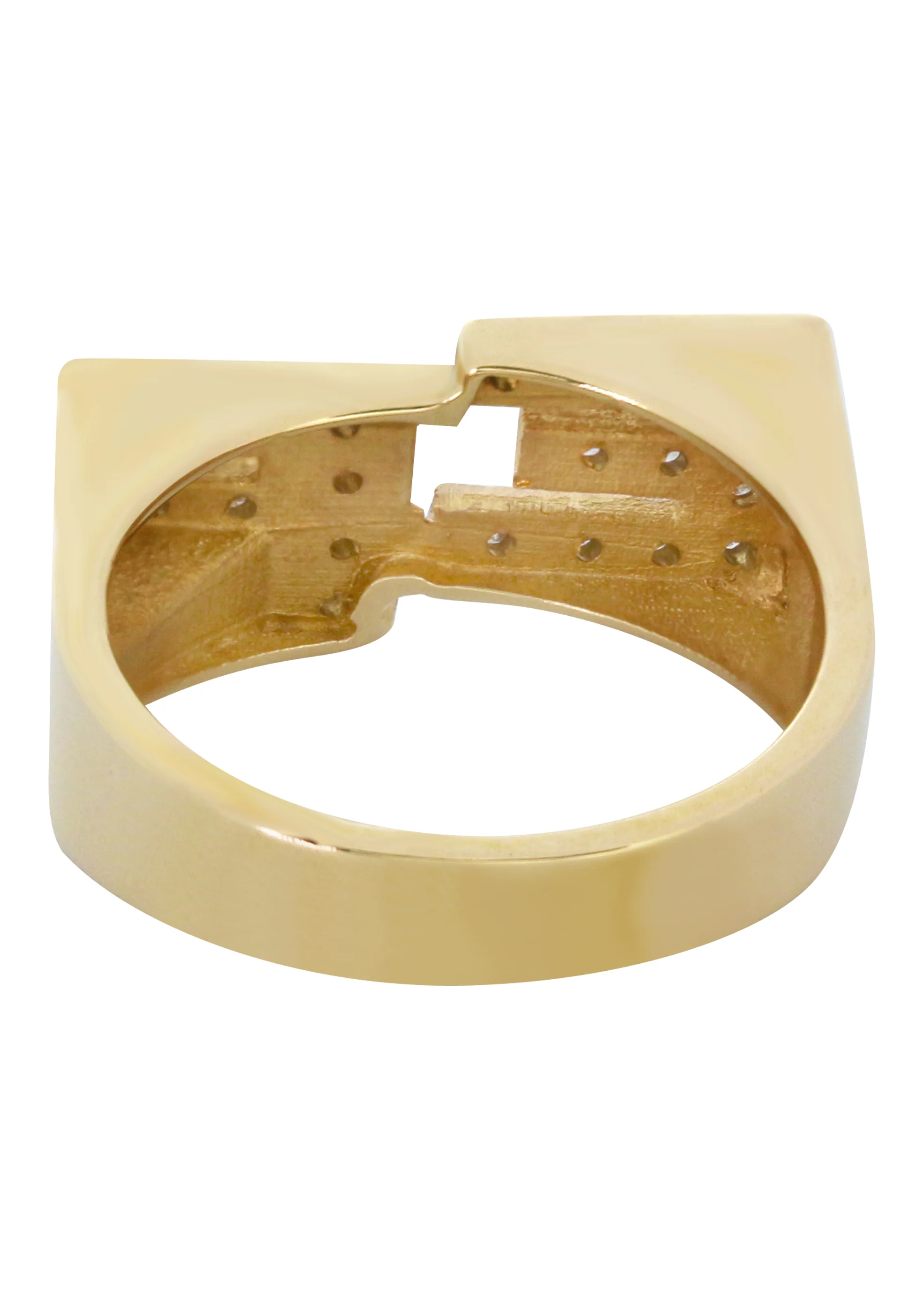 14K Diamond Initials Gold Name Ring | Style #108 - Image 3