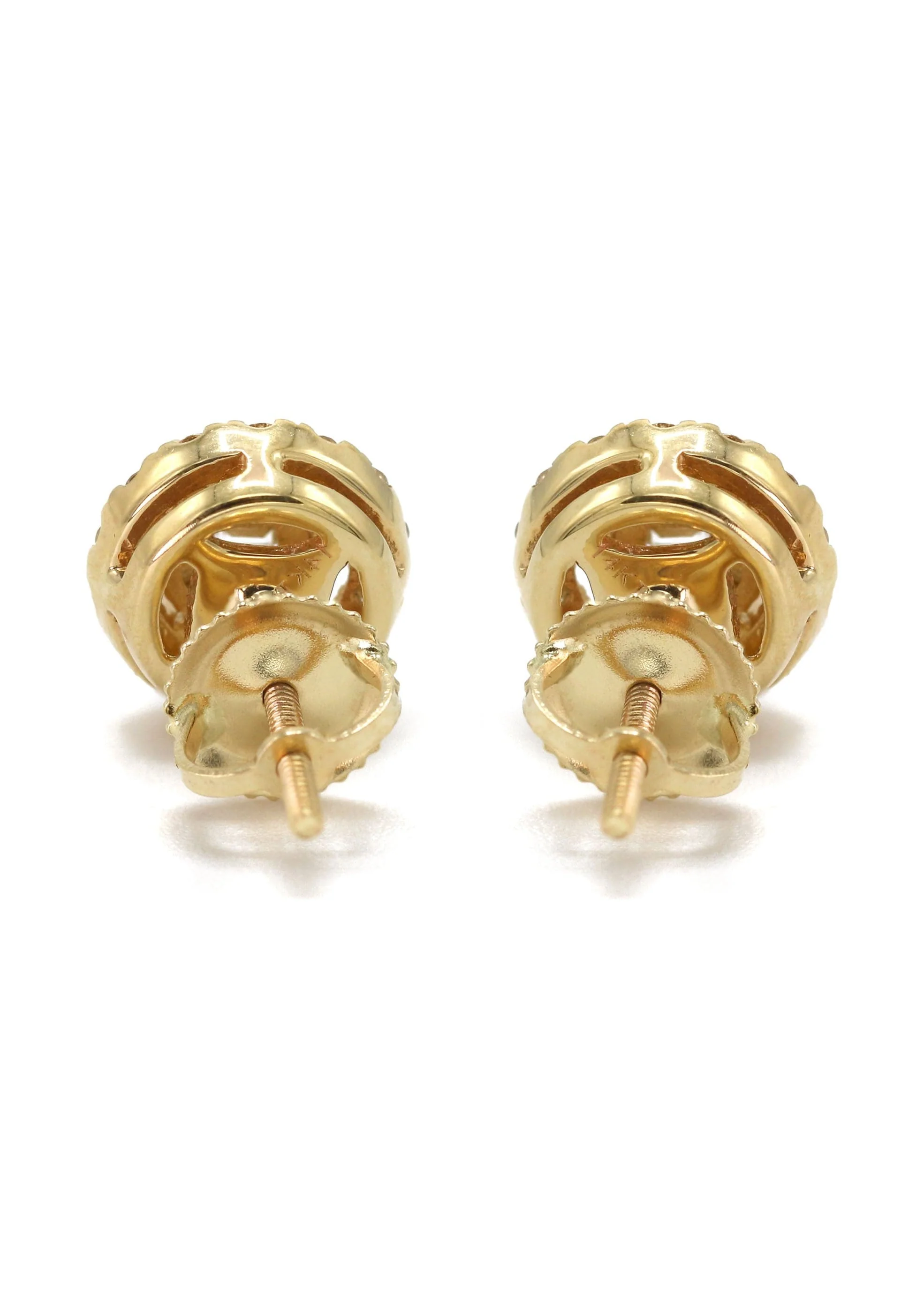 14K Yellow Gold Diamond Baguette Earrings For Men | 0.5 Carats | 2.55 Grams - Image 3
