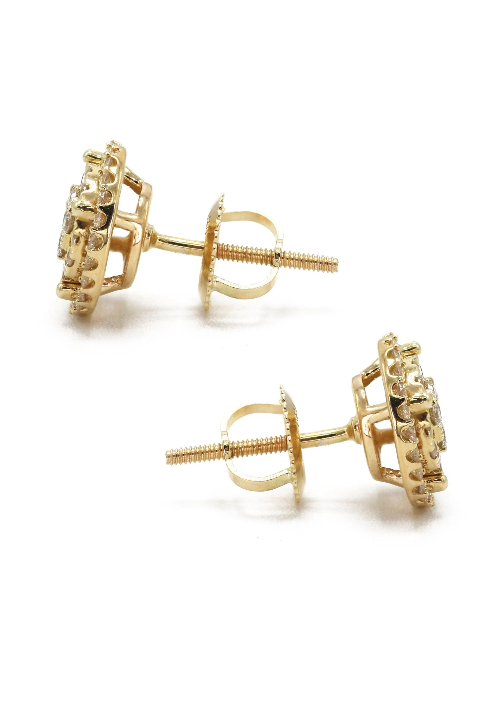 14K Yellow Gold Diamond Earrings For Men | 0.52 Carats | 2.35 Grams - Image 2