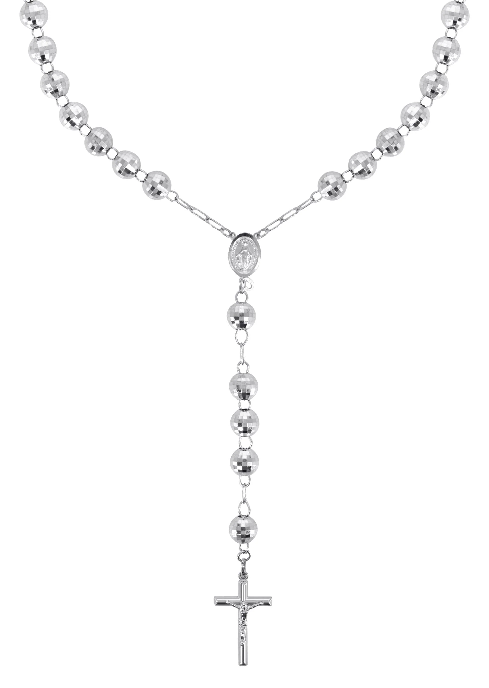 14K White Gold Rosary Chain - Image 4