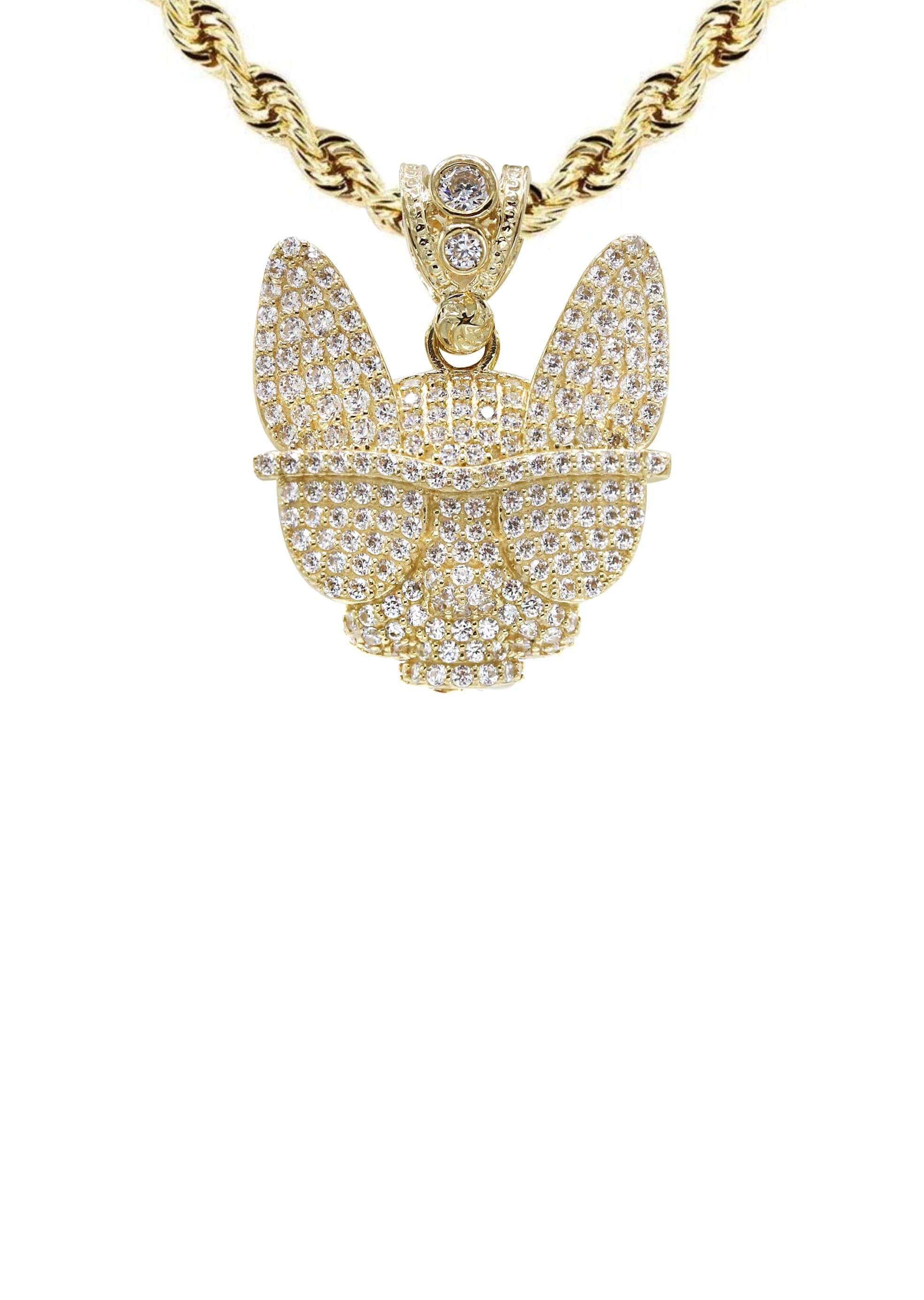 10K Yellow Gold Dog With Glasses Necklace | Appx. 15.8 Grams - Image 2