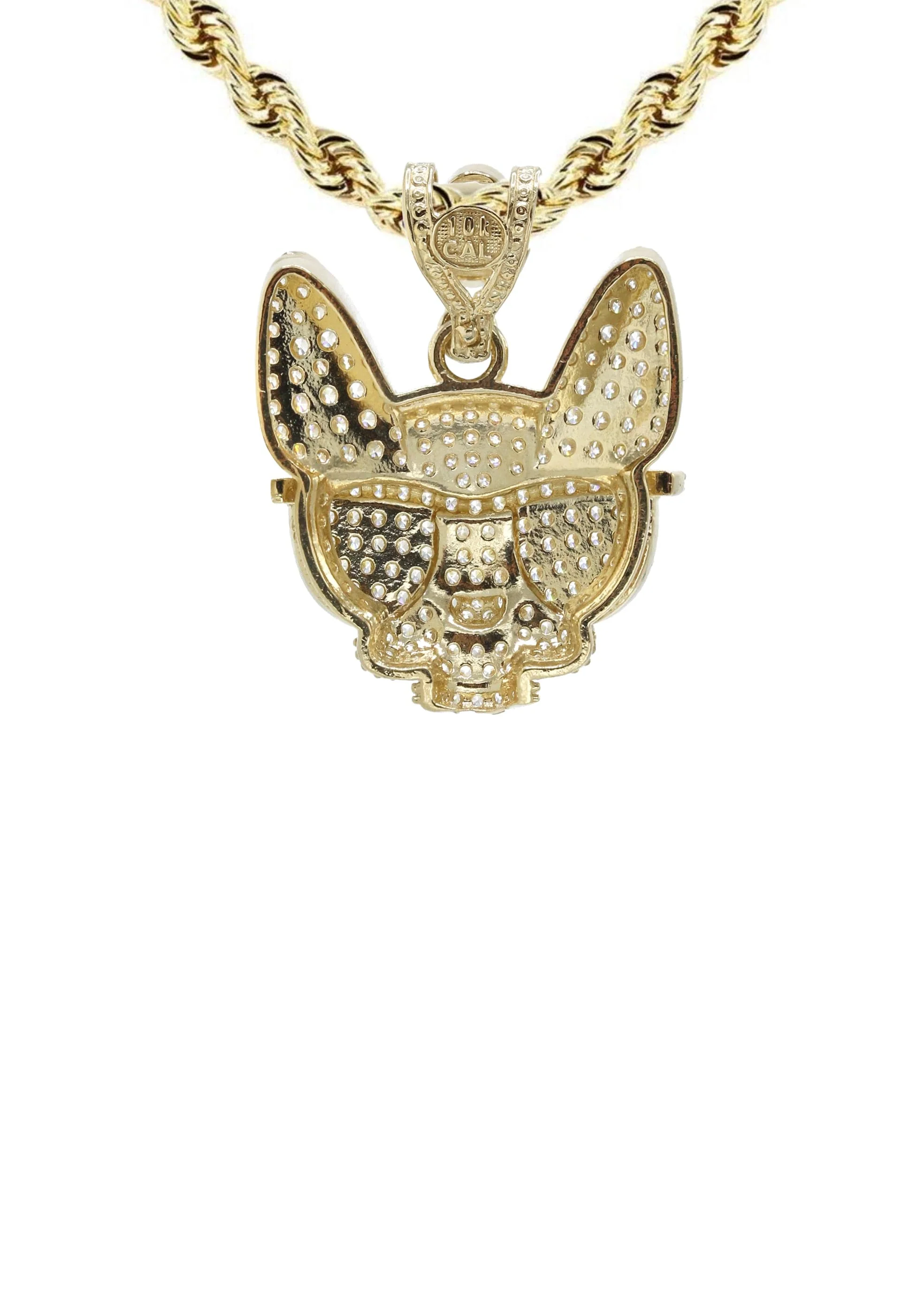 10K Yellow Gold Dog With Glasses Necklace | Appx. 15.8 Grams - Image 3