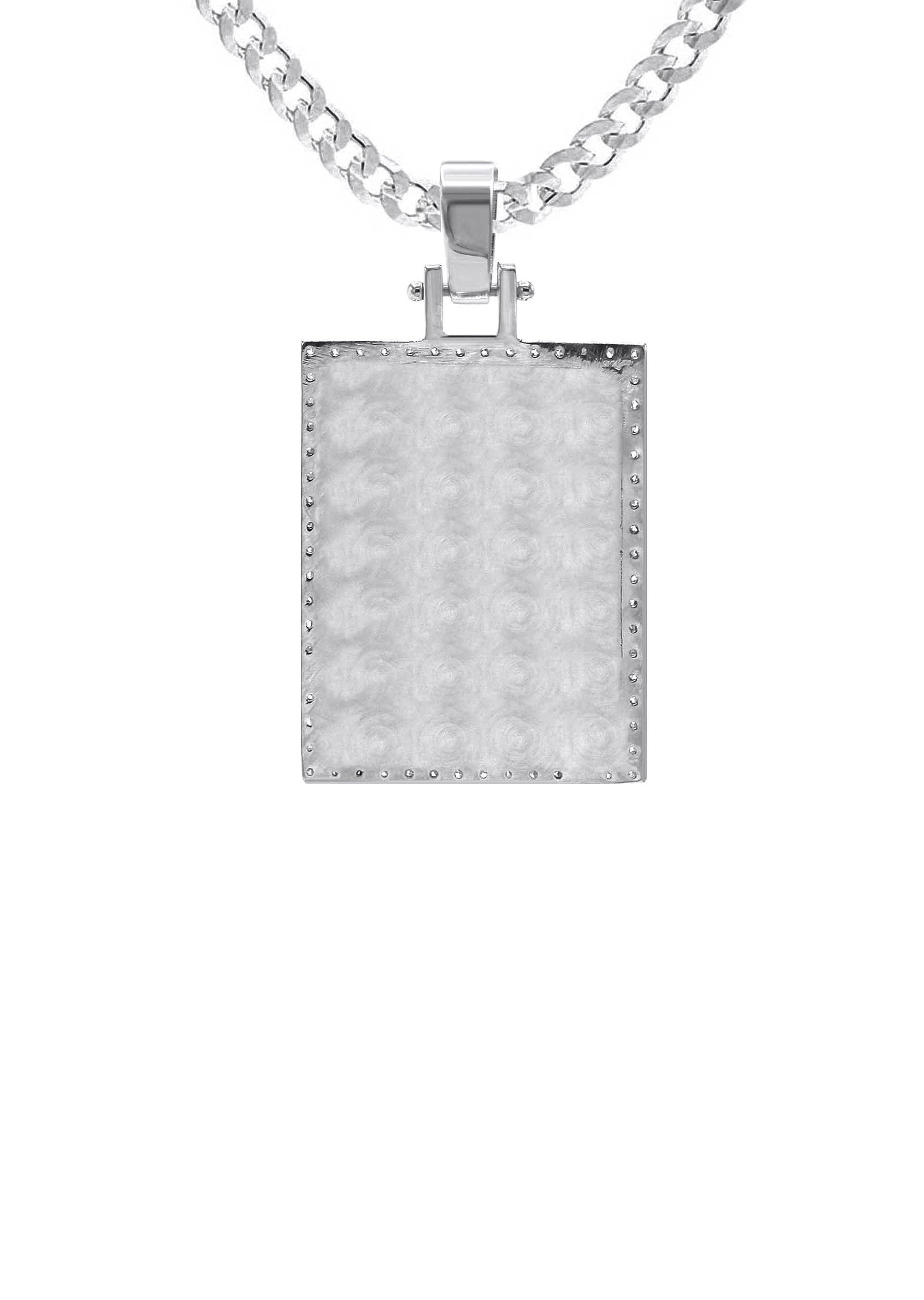 Diamond 10K/14K White Gold Rectangle Picture Pendant Necklace | Appx. 0.60 Carat - Image 3
