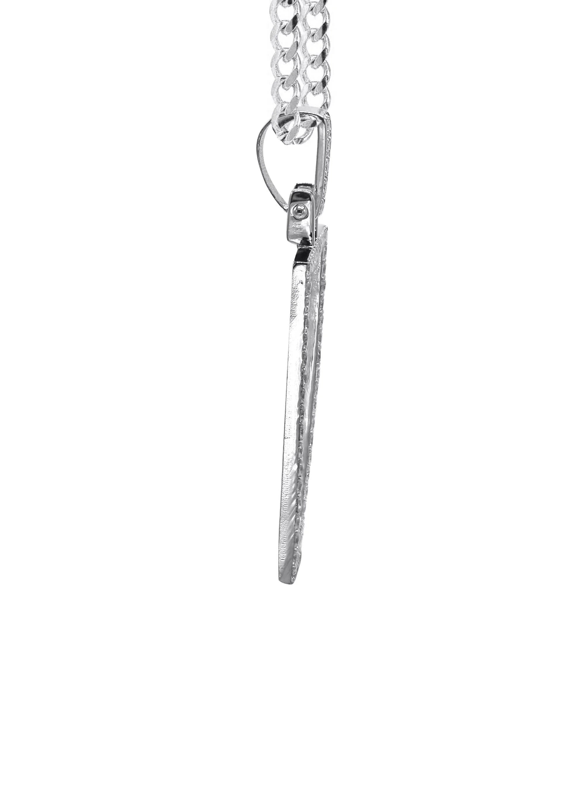 Diamond 10K/14K White Gold Rectangle Picture Pendant Necklace | Appx. 0.60 Carat - Image 4