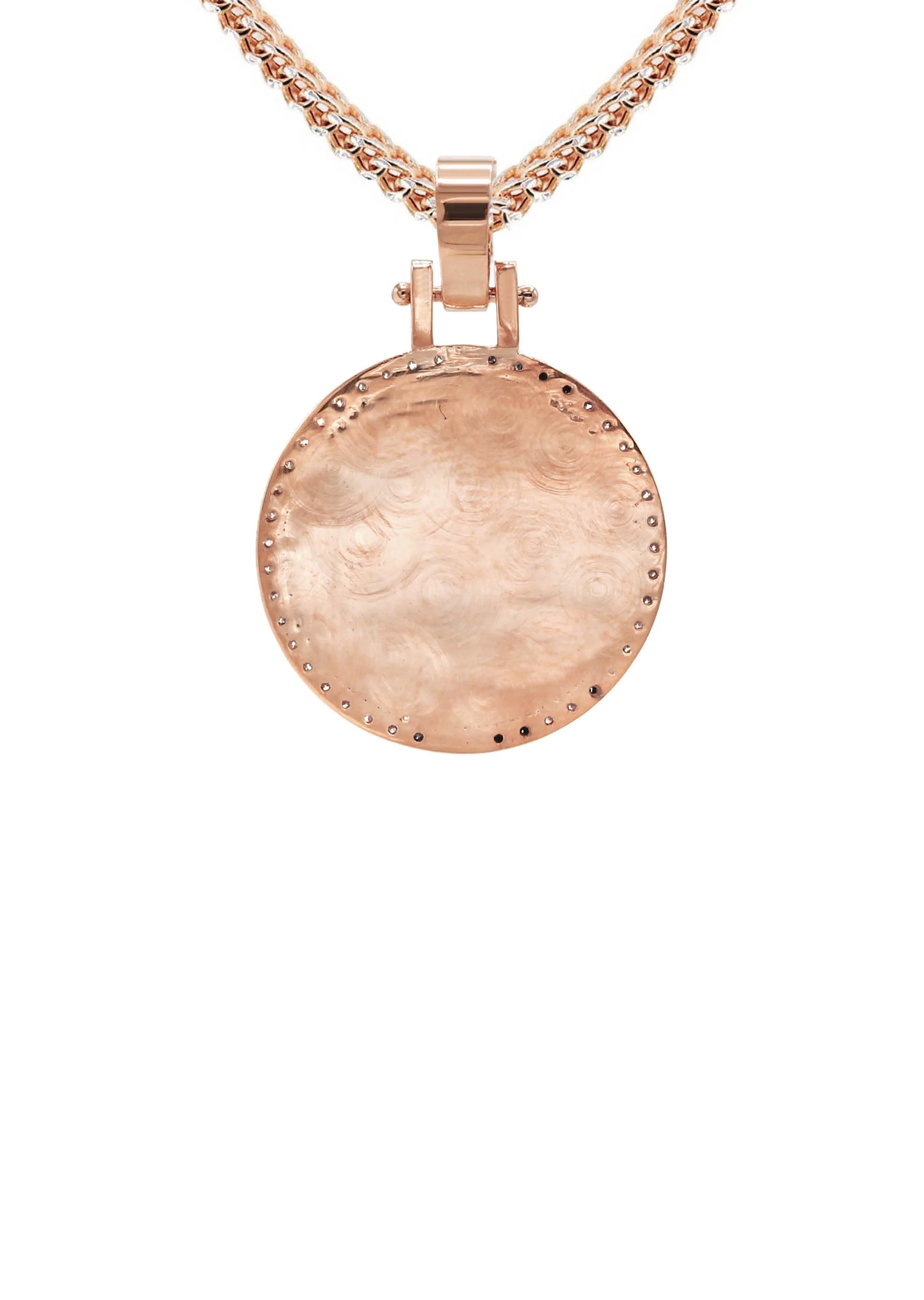 Diamond 10K/14K Rose Gold Small Round Picture Pendant Necklace | Appx. 0.50 Carat - Image 3