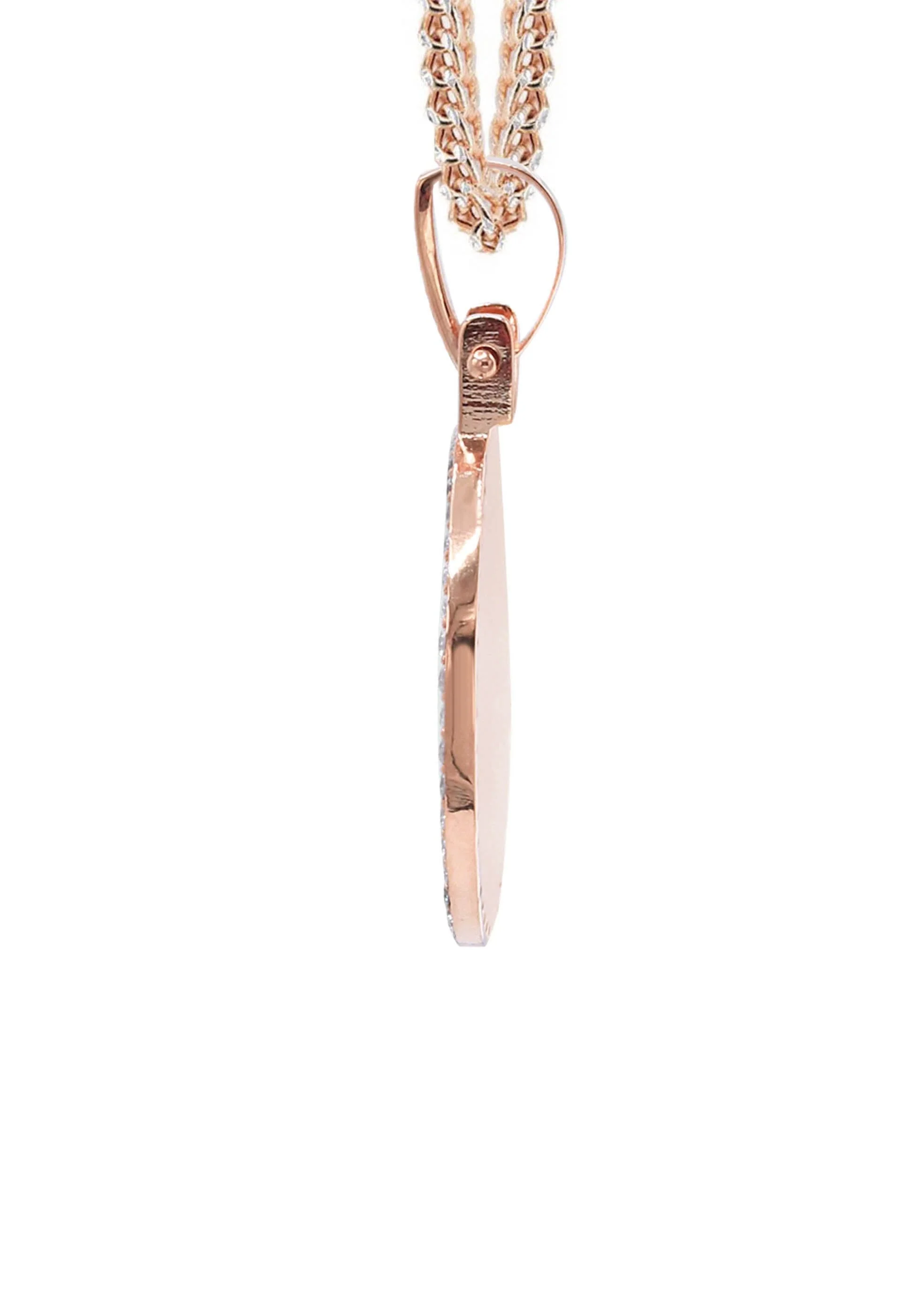 Diamond 10K/14K Rose Gold Small Round Picture Pendant Necklace | Appx. 0.50 Carat - Image 4