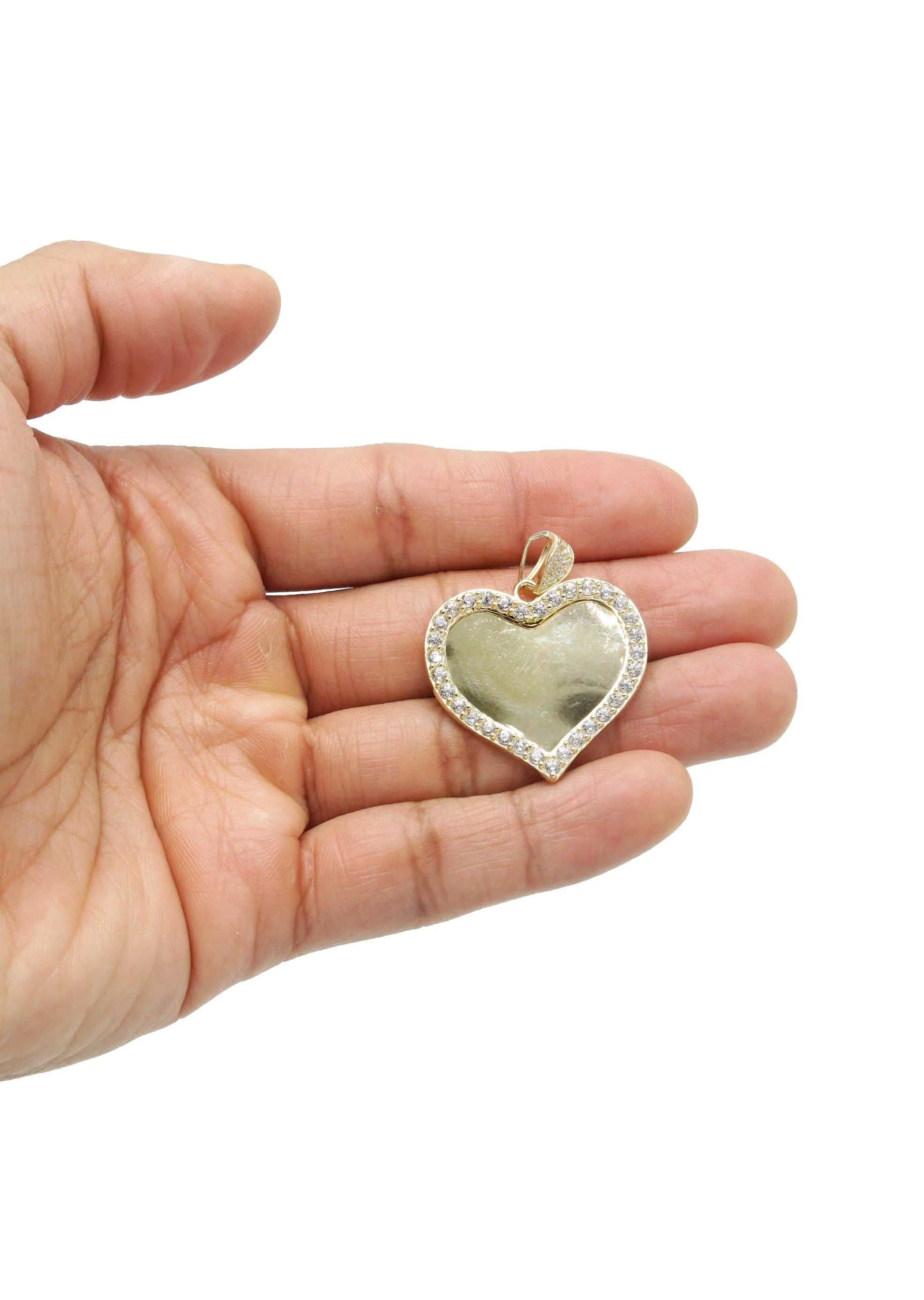 10K Yellow Gold Cz Heart Pendant Necklace | Appx. 14.2 Grams - Image 5