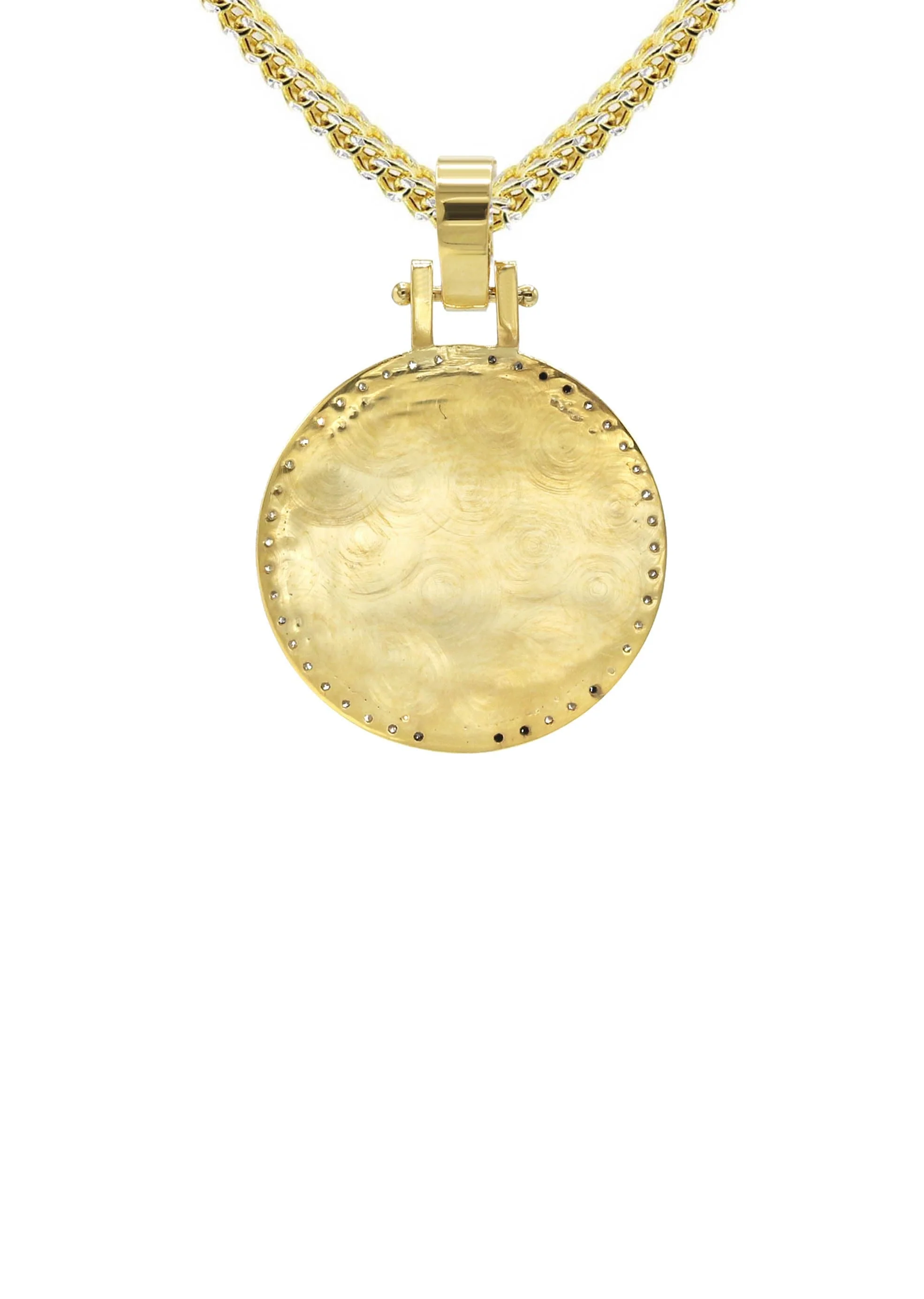 Diamond 10K/14K Yellow Gold Small Round Picture Pendant Necklace | Appx. 0.50 Carat - Image 3
