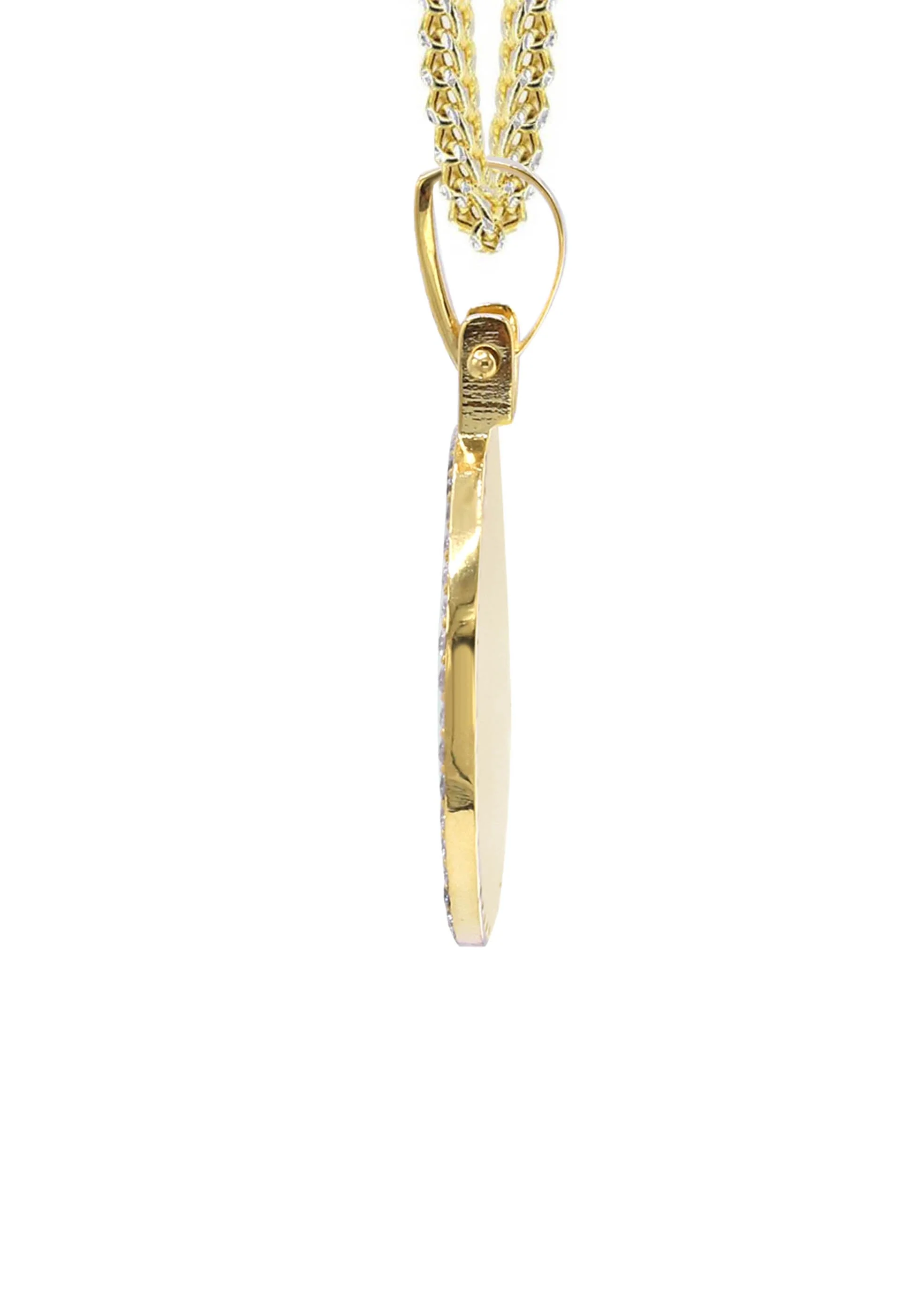 Diamond 10K/14K Yellow Gold Small Round Picture Pendant Necklace | Appx. 0.50 Carat - Image 4