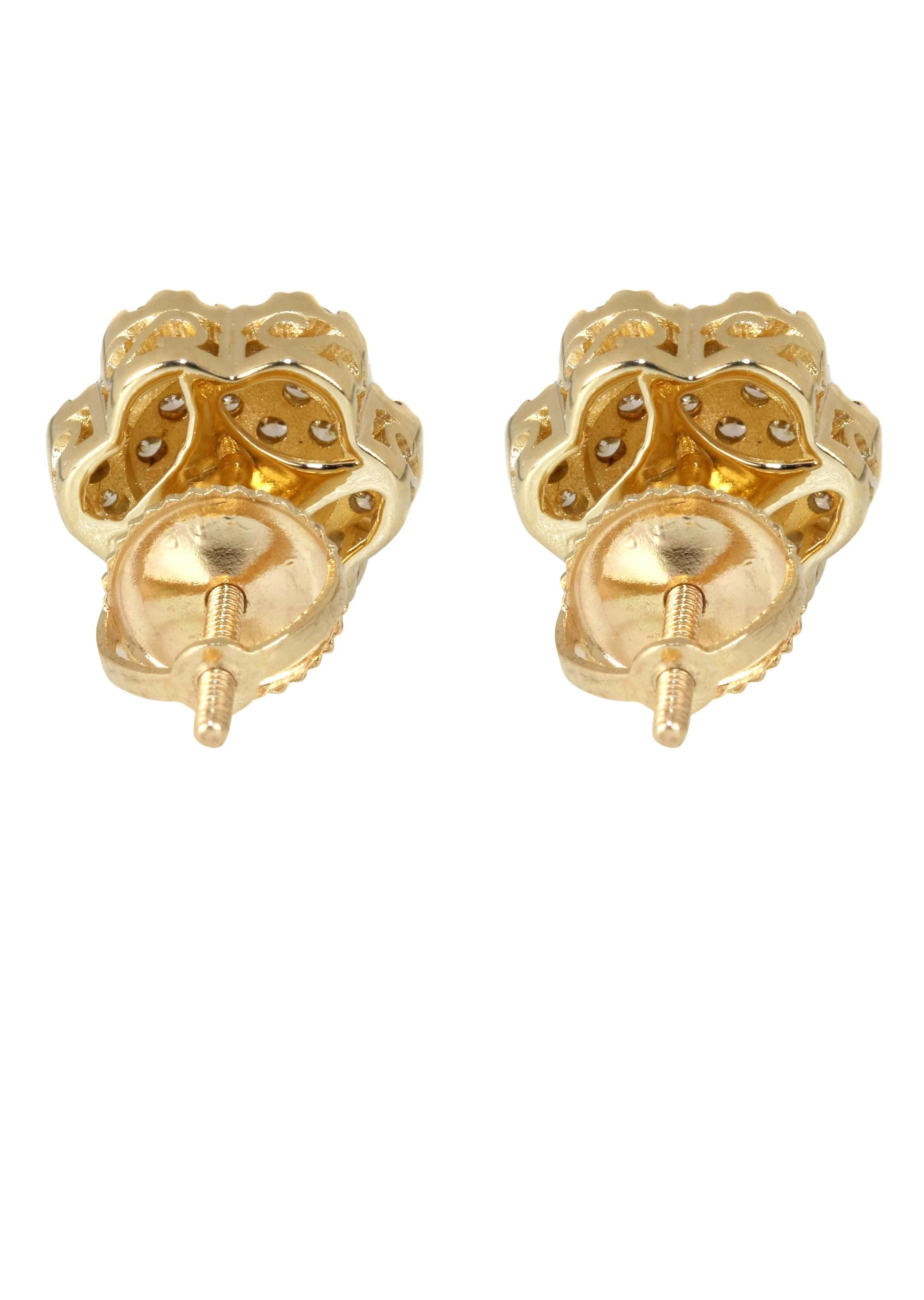 Mens Stud Diamond Earrings | 0.54 Carats 14K Yellow Gold - Image 2