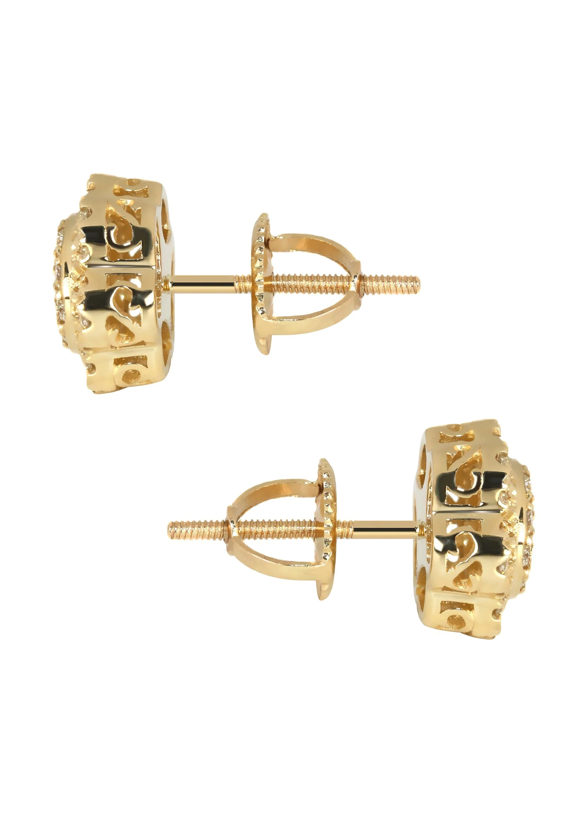 Mens Stud Diamond Earrings | 0.54 Carats 14K Yellow Gold - Image 3