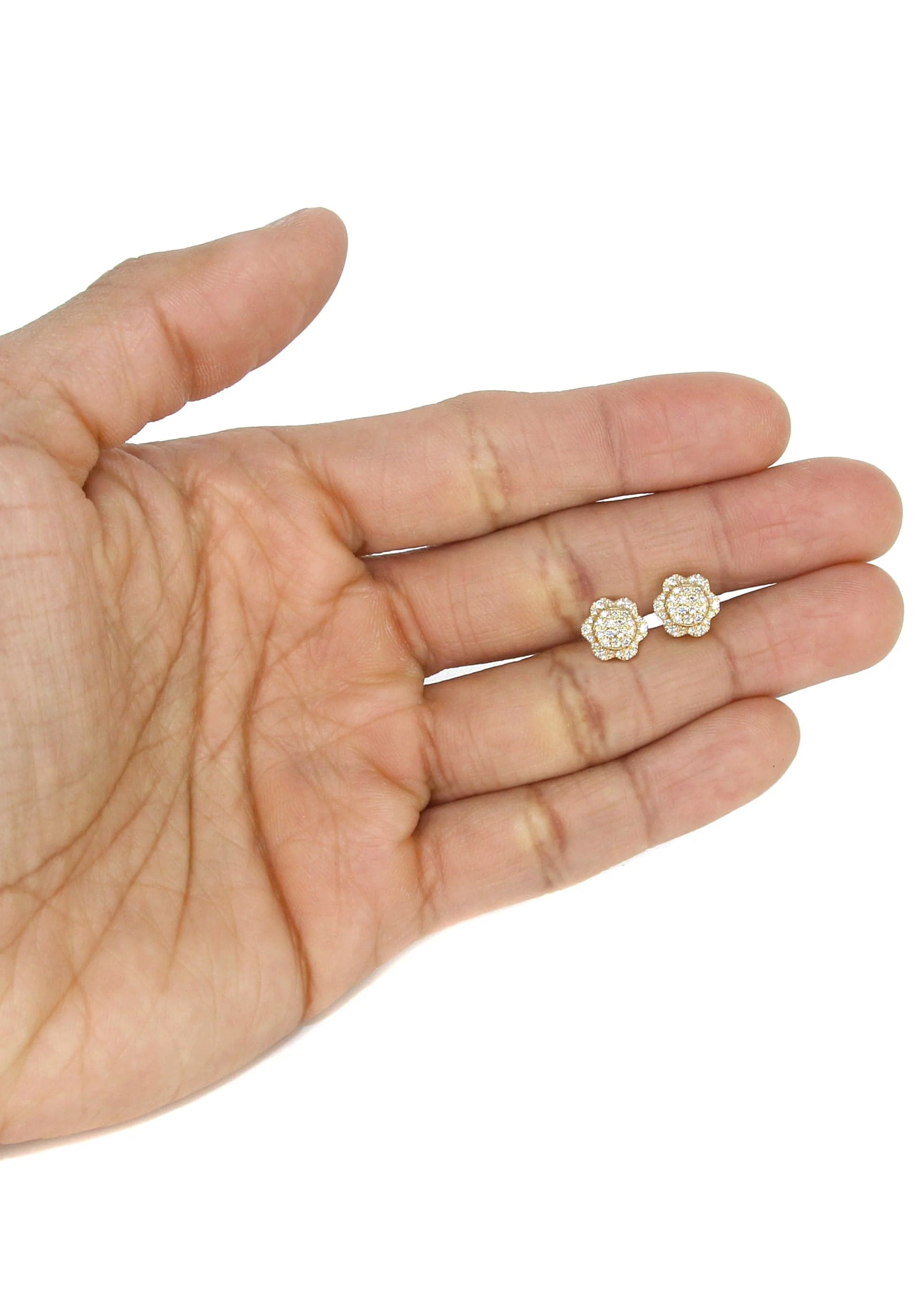 Mens Stud Diamond Earrings | 0.54 Carats 14K Yellow Gold - Image 4