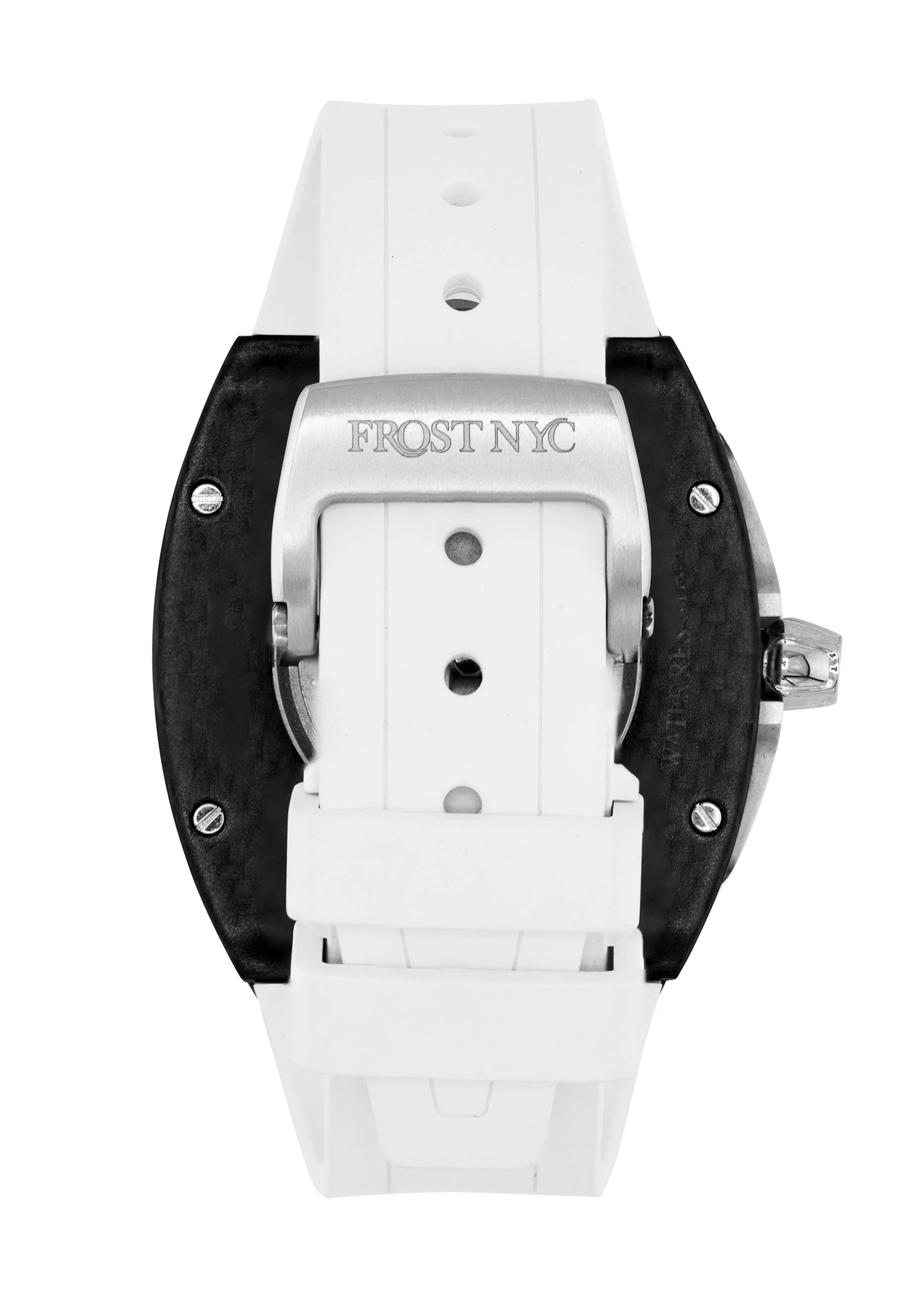 Frost NYC Mens Watch - Automatic Skeleton Carbon Fiber Sport Watch | FRST-01-CFS | White - Image 7