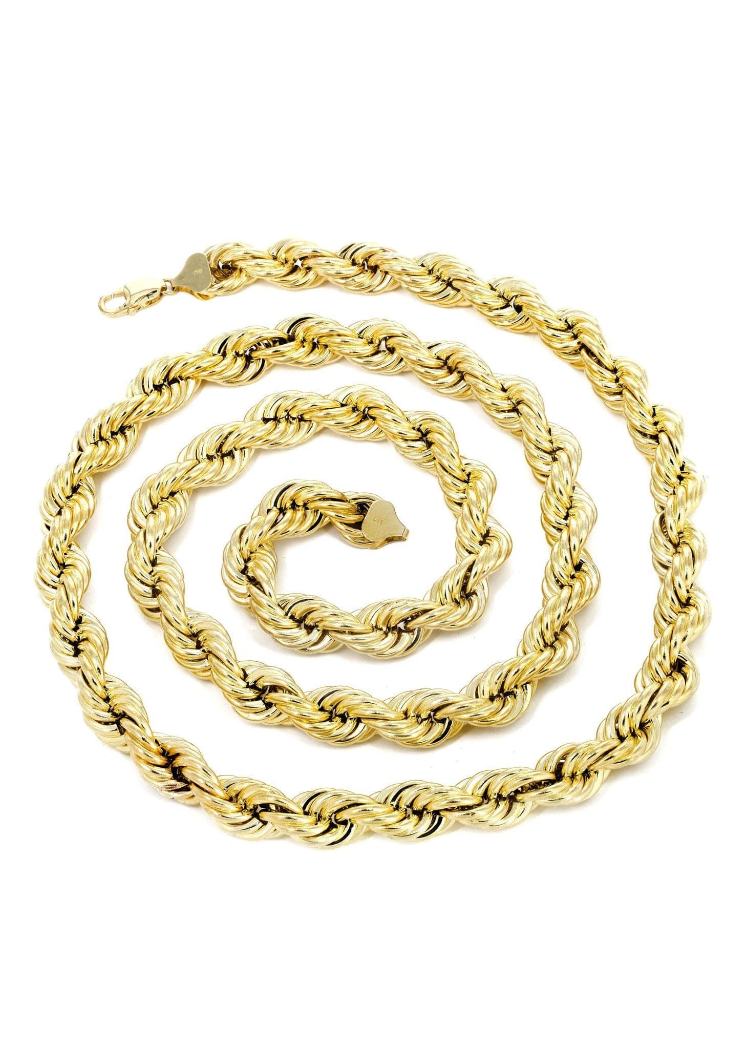Gold Chain - Mens Semi Solid  Rope Chain 10K/14K Gold - Image 2
