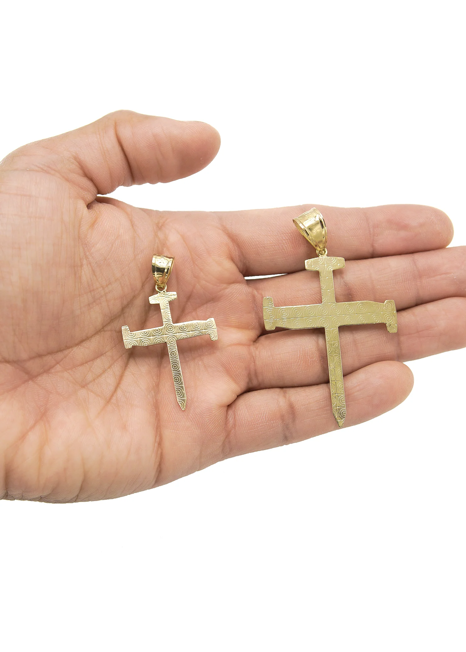 10K Gold Nail Cross Pendant | Customizable Size - Image 4