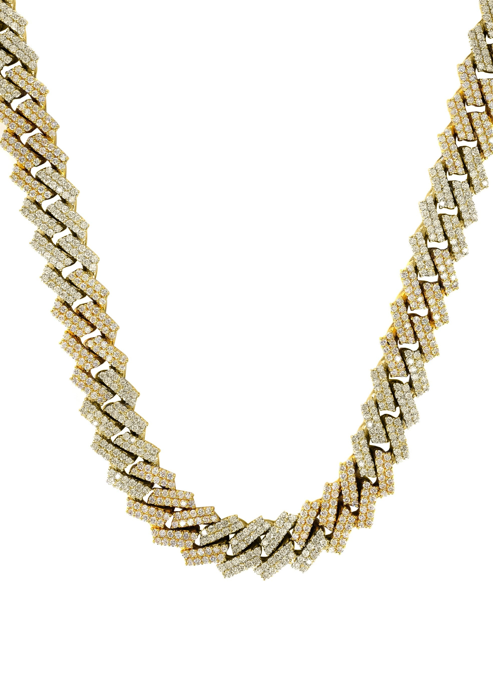 Iced Out Lab Grown VVS Diamond Prong Cuban Link Yellow Gold Chain 10K/14K - Image 3