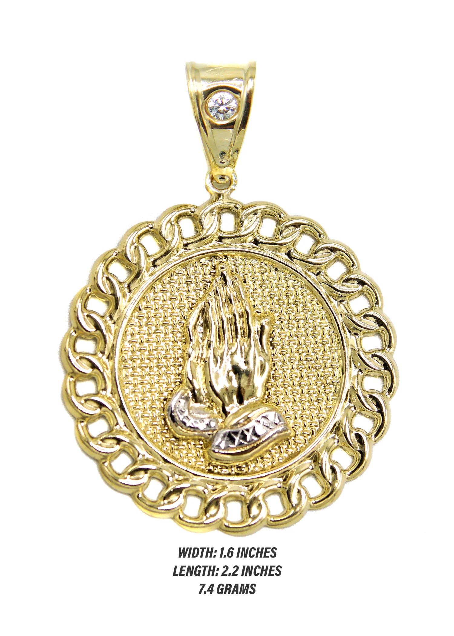 10K Gold Praying Hands Pendant | 7.4 Grams - Image 2