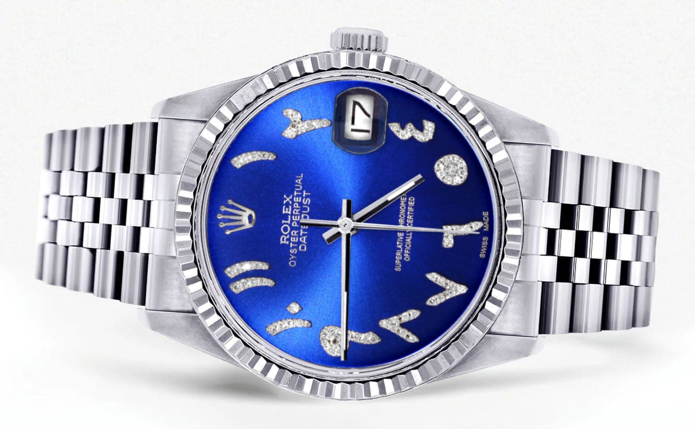 Mens Rolex Datejust Watch 16200 | Fluted Bezel | 36Mm | Blue Arabic Dial | Jubilee Band - Image 2