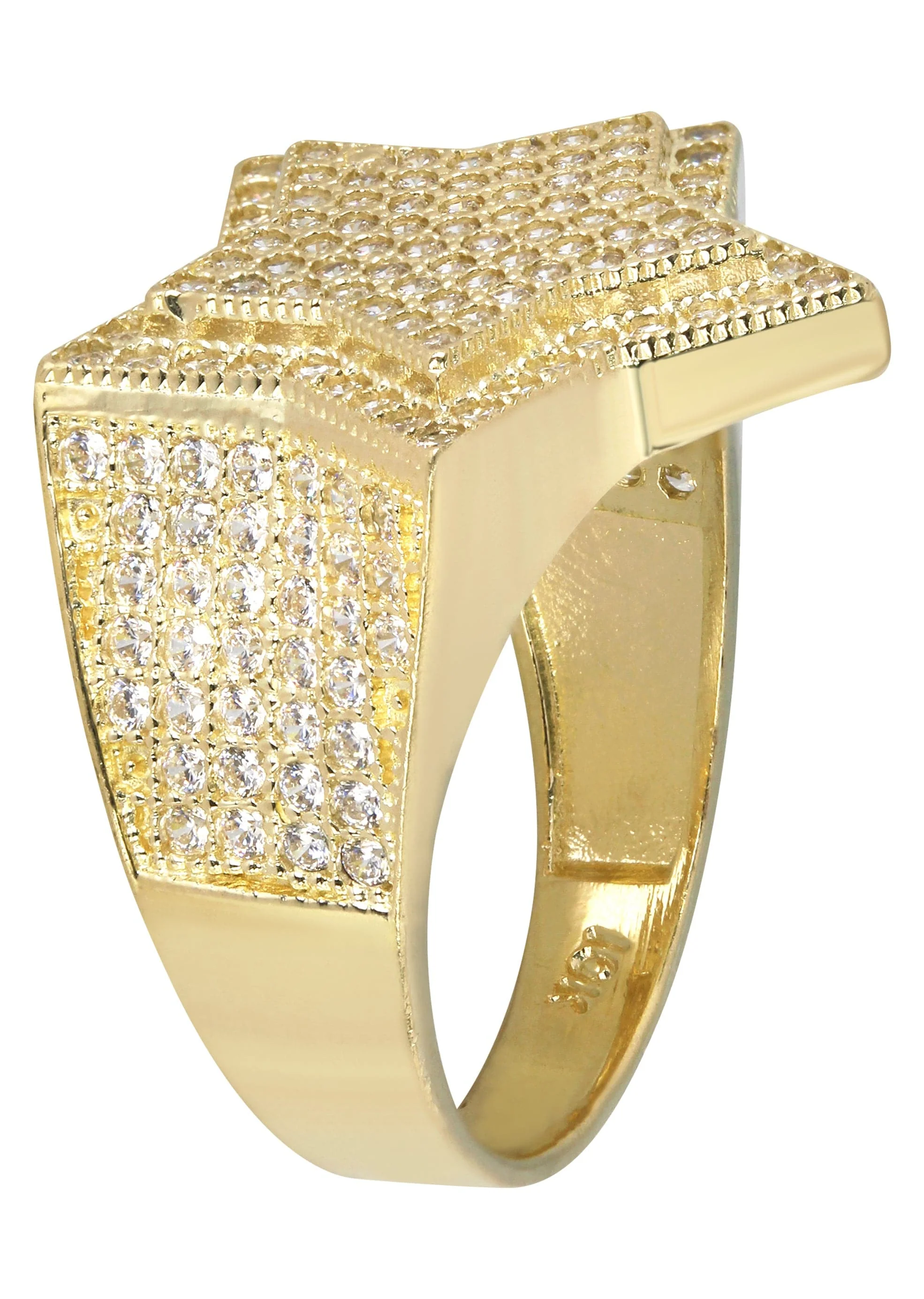 10K Star Gold Ring For Men - Mens Pinky Ring   | 6.5 Grams - Image 2