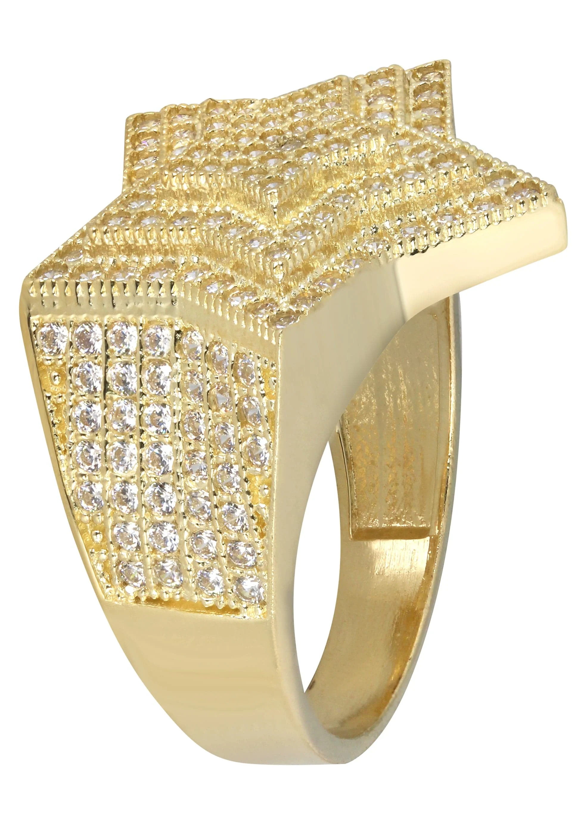 10K Star Gold Ring For Men - Mens Pinky Ring   |  7.7 Grams - Image 2
