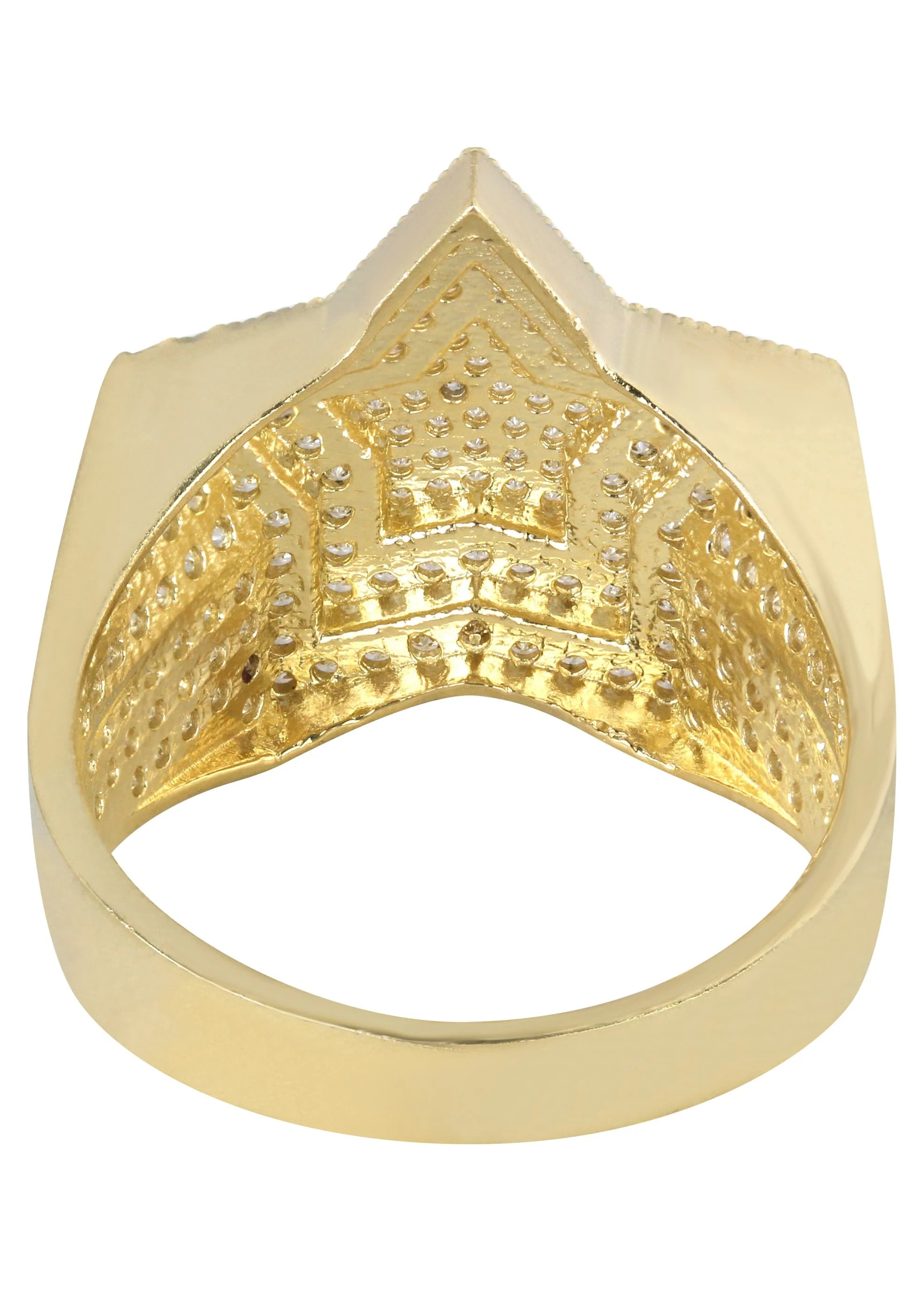 10K Star Gold Ring For Men - Mens Pinky Ring   |  7.7 Grams - Image 3