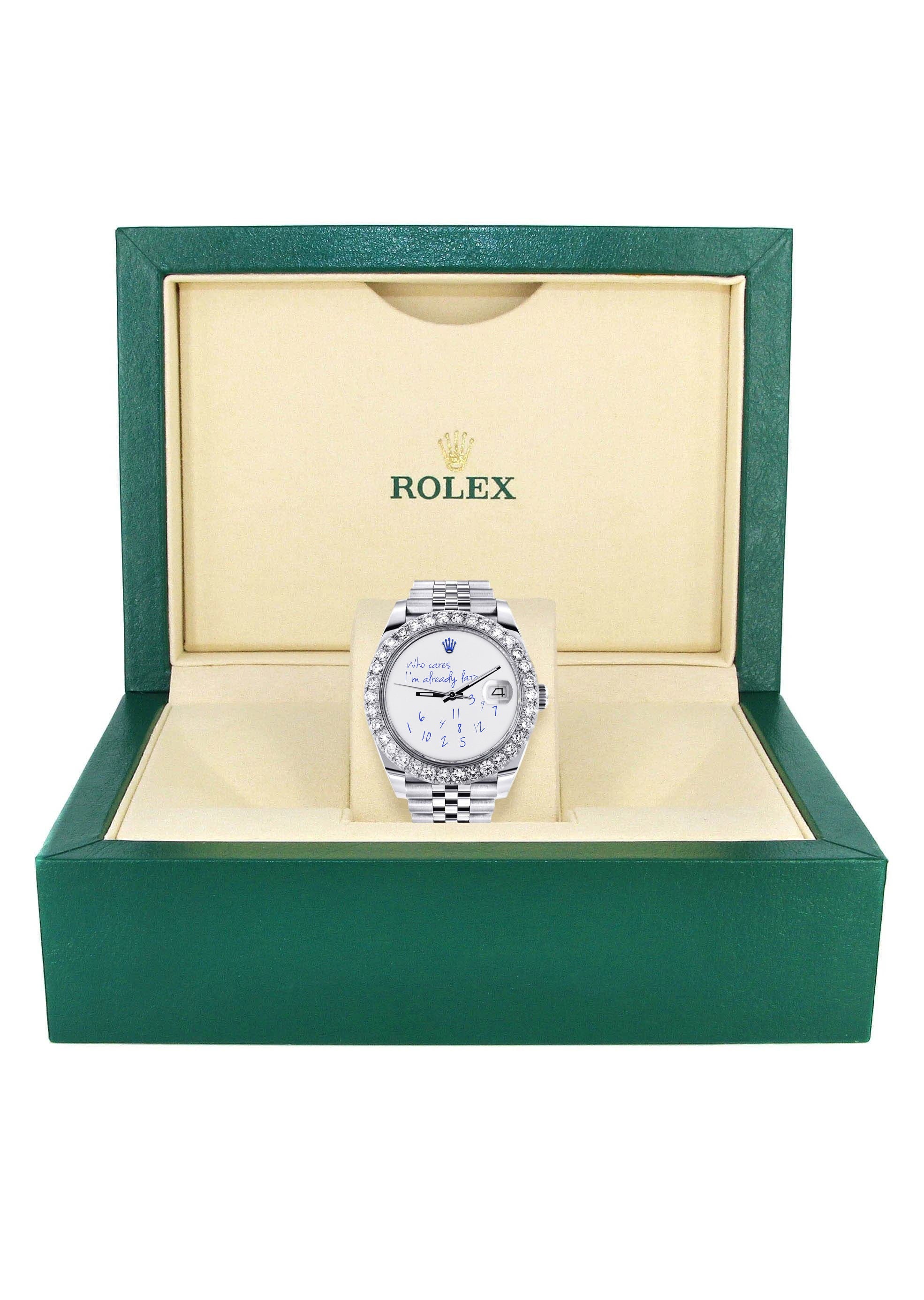 Rolex Datejust 41 Watch | 41 MM | "Who Cares I'm Already Late" Custom Dial | Jubilee Band - Image 7