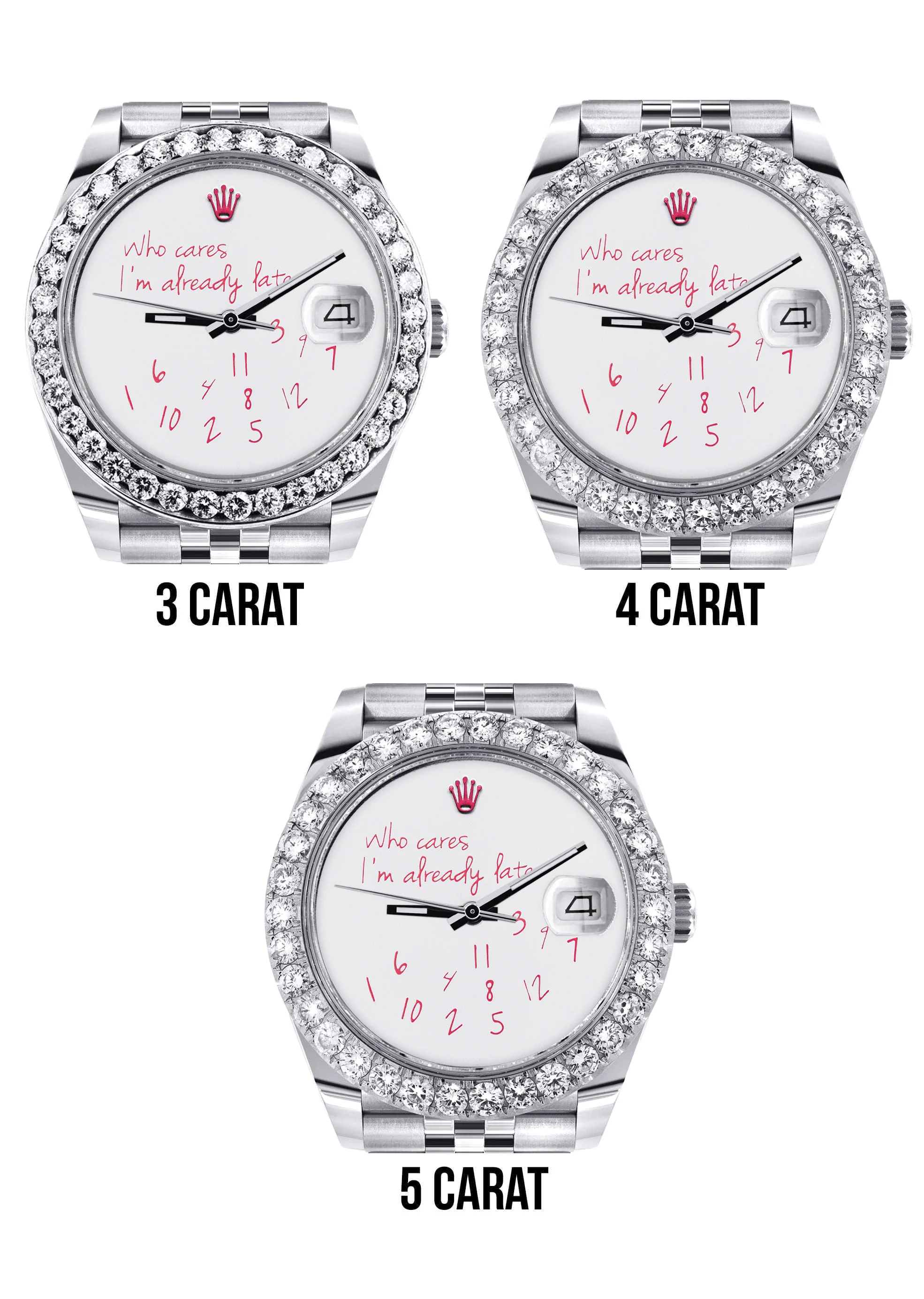 Rolex Datejust 41 Watch | 41 MM | "Who Cares I'm Already Late" Custom Dial | Jubilee Band - Image 6