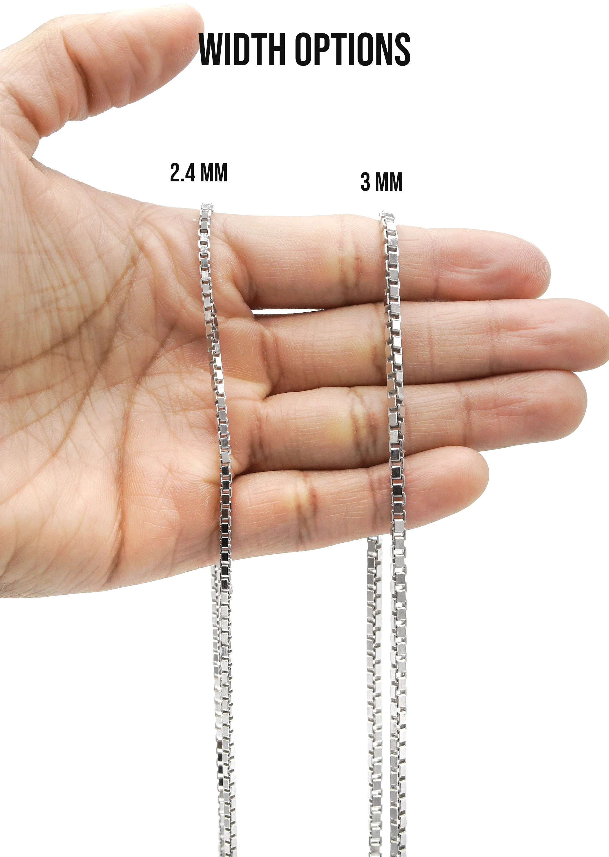 Silver Chain - Mens White Chain / Box Chain - Image 7