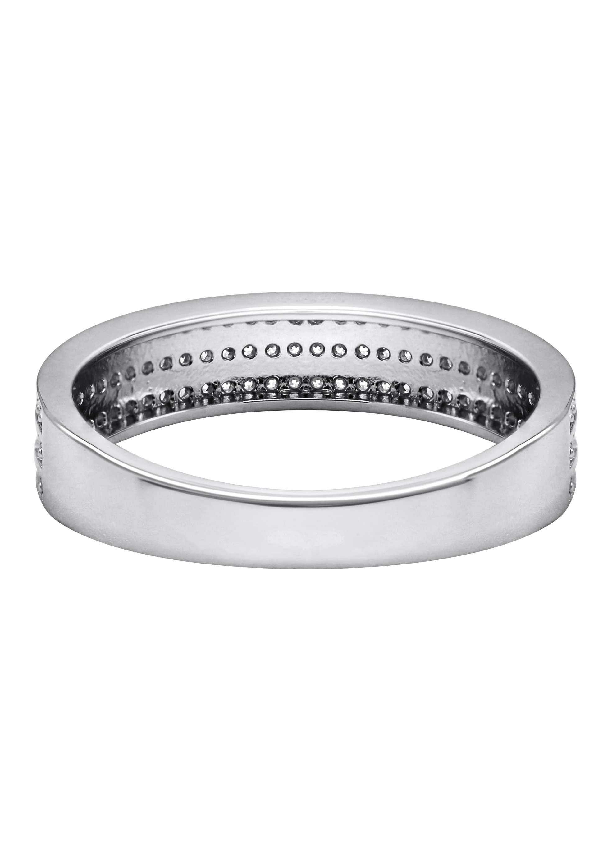 Mens Silver CZ Wedding Band Ring | Appx 3.4 Grams - Image 3