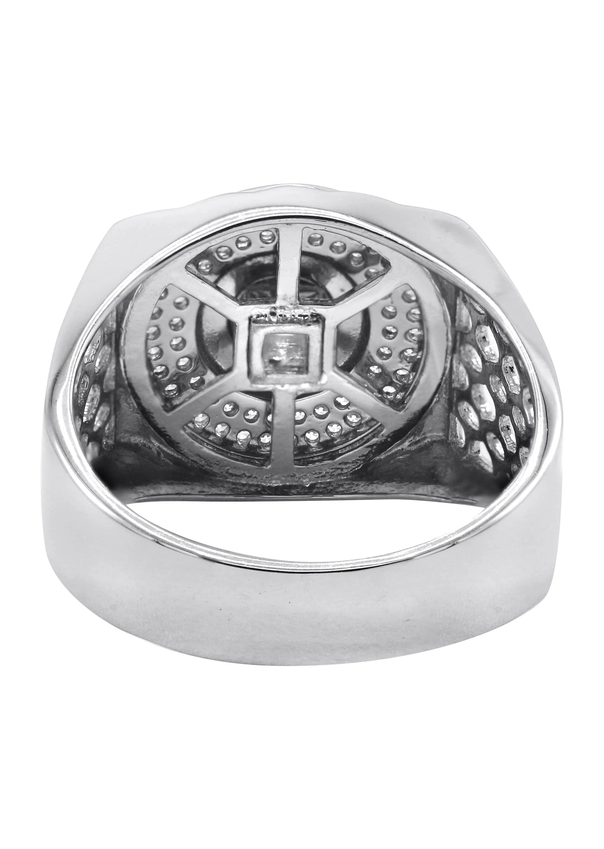 Mens Silver Round CZ Gold Ring | Appx 8.2 Grams - Image 3