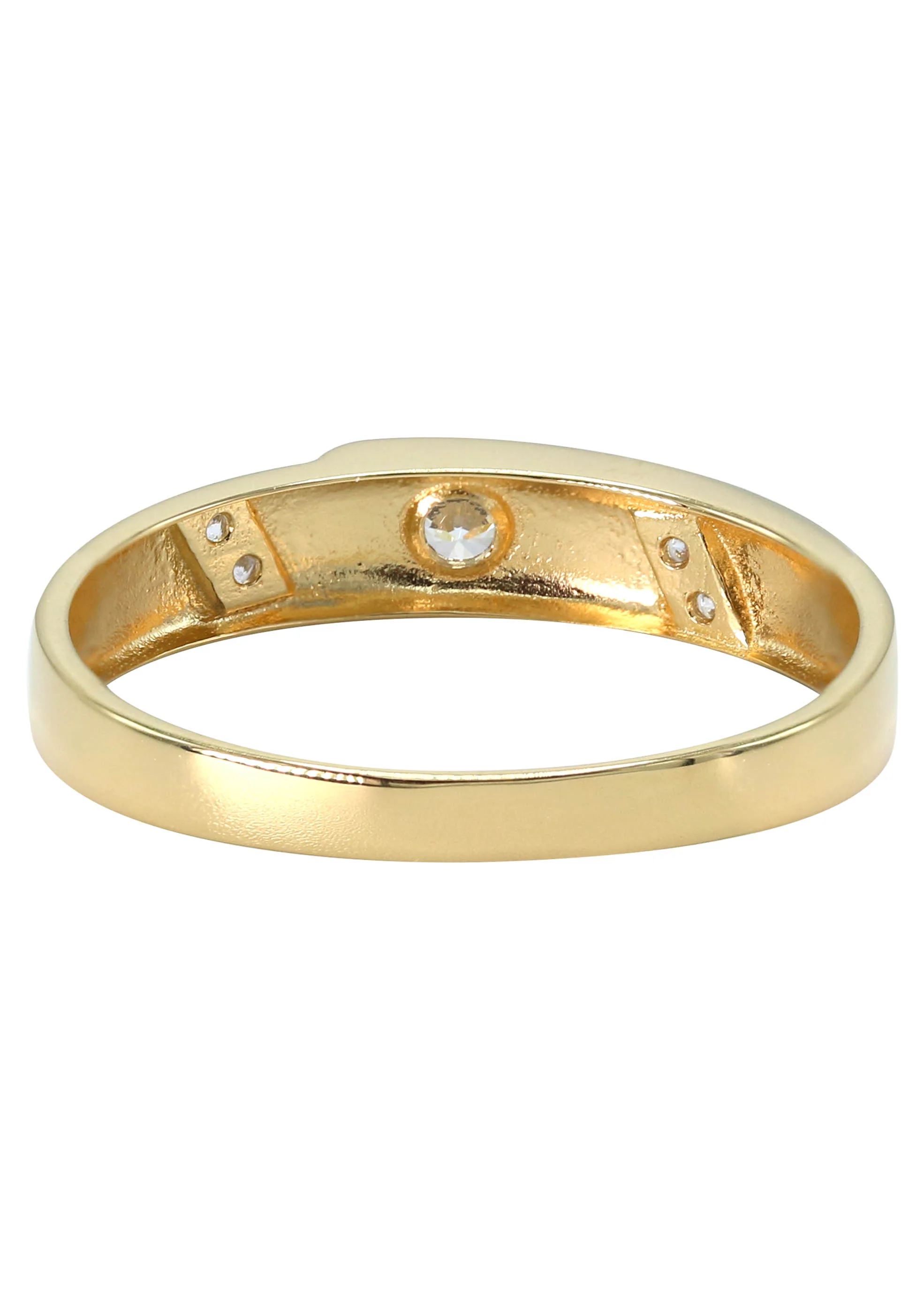 Mens Silver CZ Gold Wedding Band | Appx 2.5 Grams - Image 3