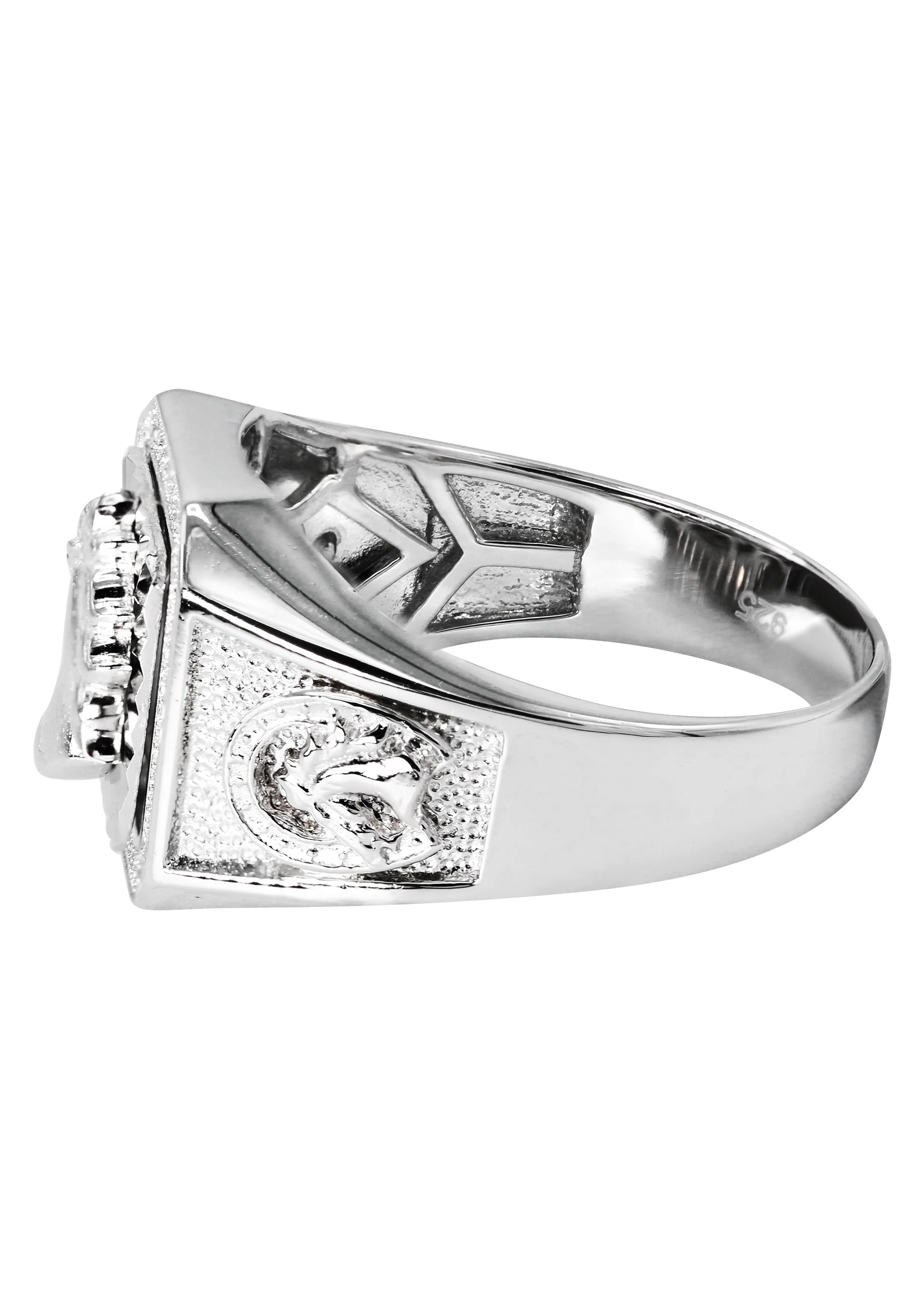 Mens Silver Horse Emblem Ring | Appx 8.3 Grams - Image 2