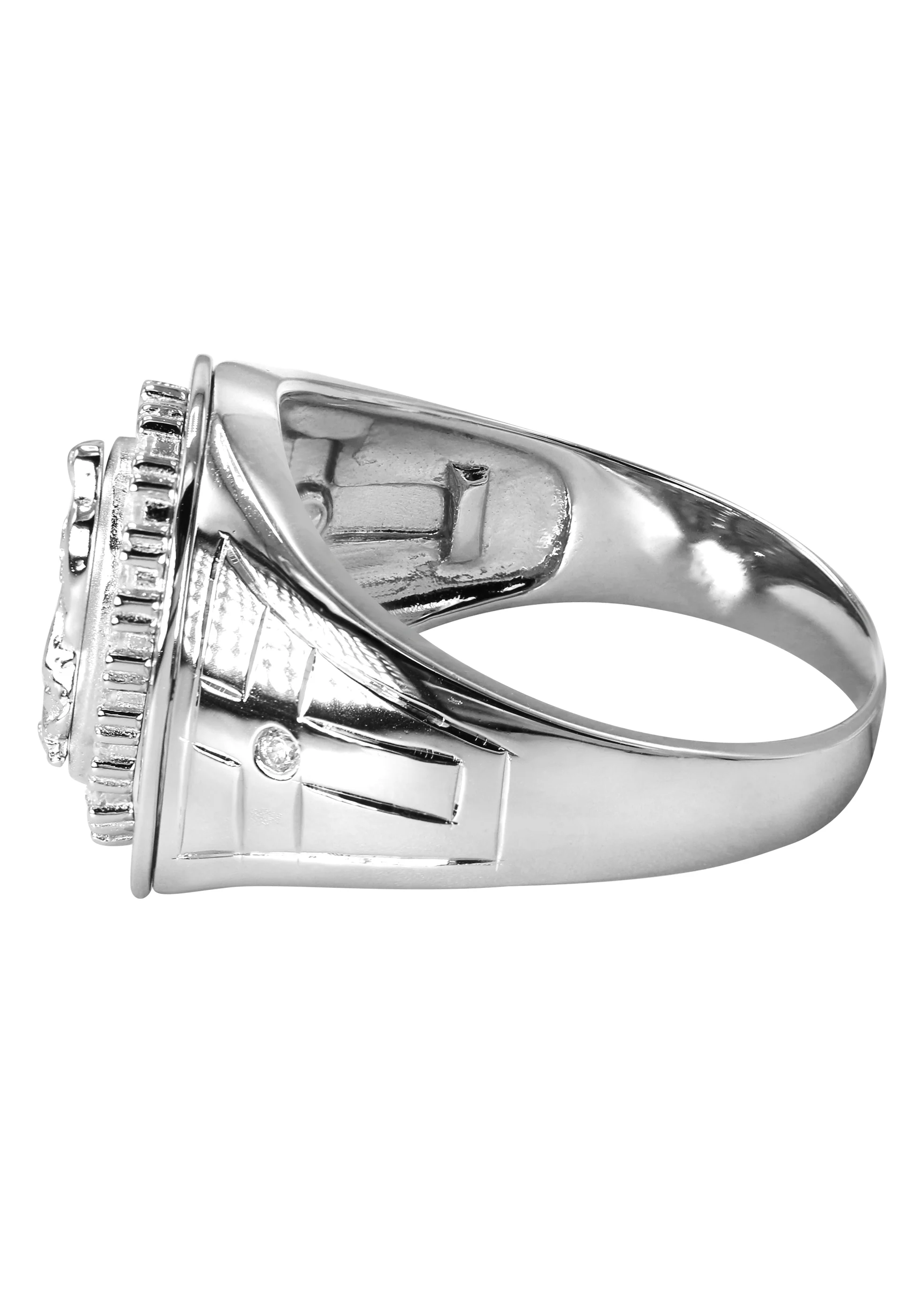Mens Silver CZ Virgin Mary Ring | Appx 6.3 Grams - Image 2
