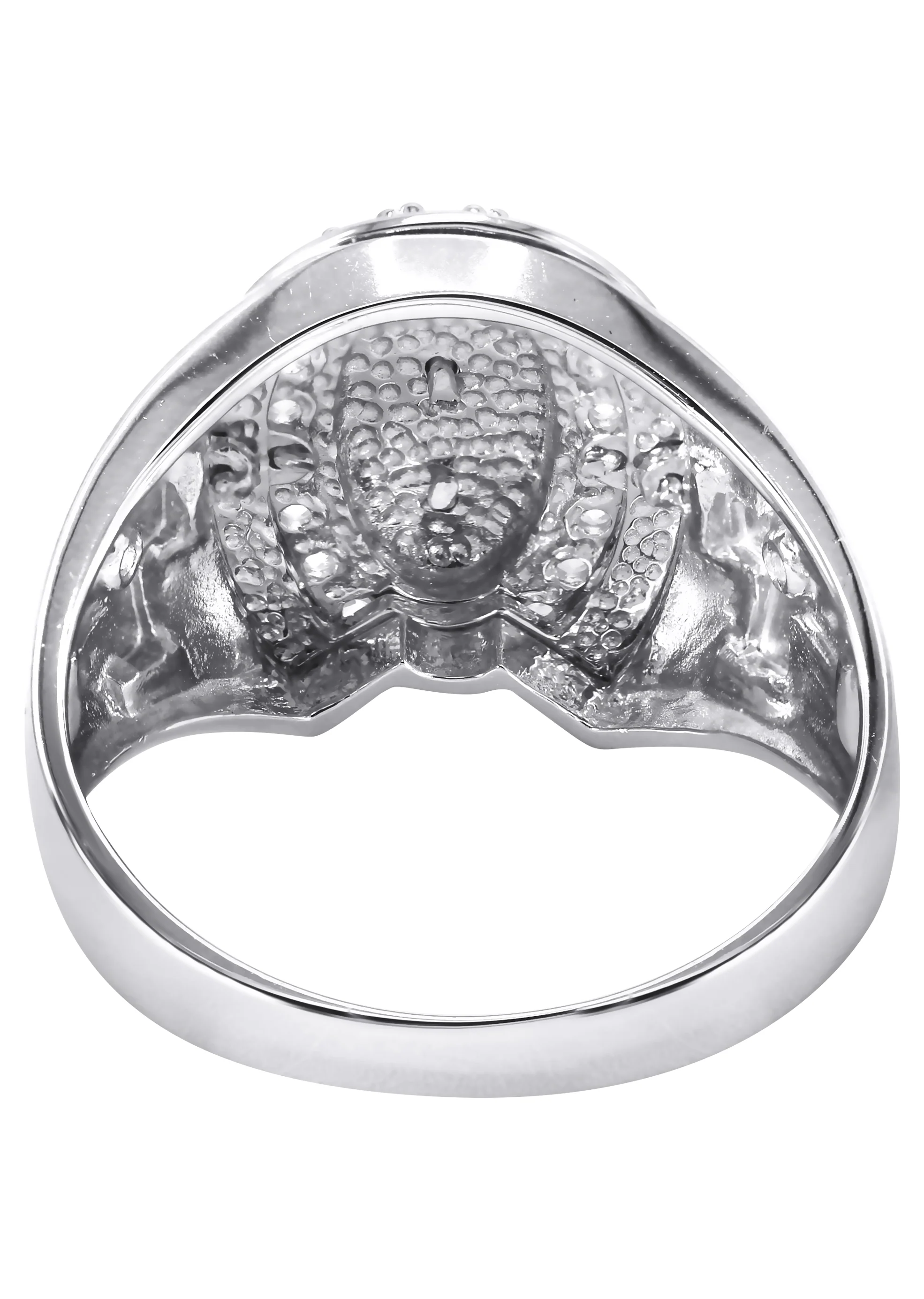 Mens Silver CZ Virgin Mary Ring | Appx 6.3 Grams - Image 3
