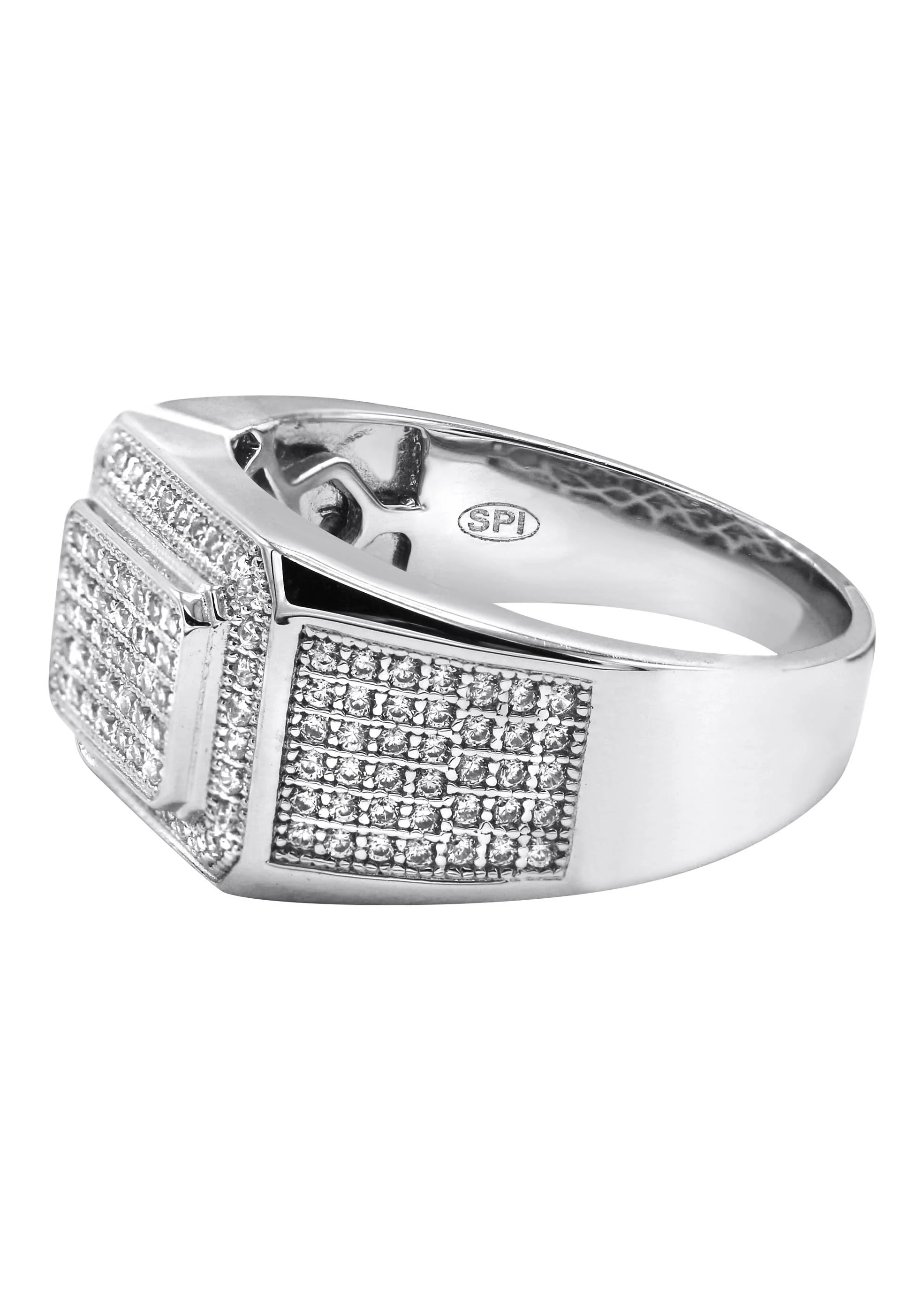 Mens Silver CZ Signet Ring | Appx 6.4 Grams - Image 2