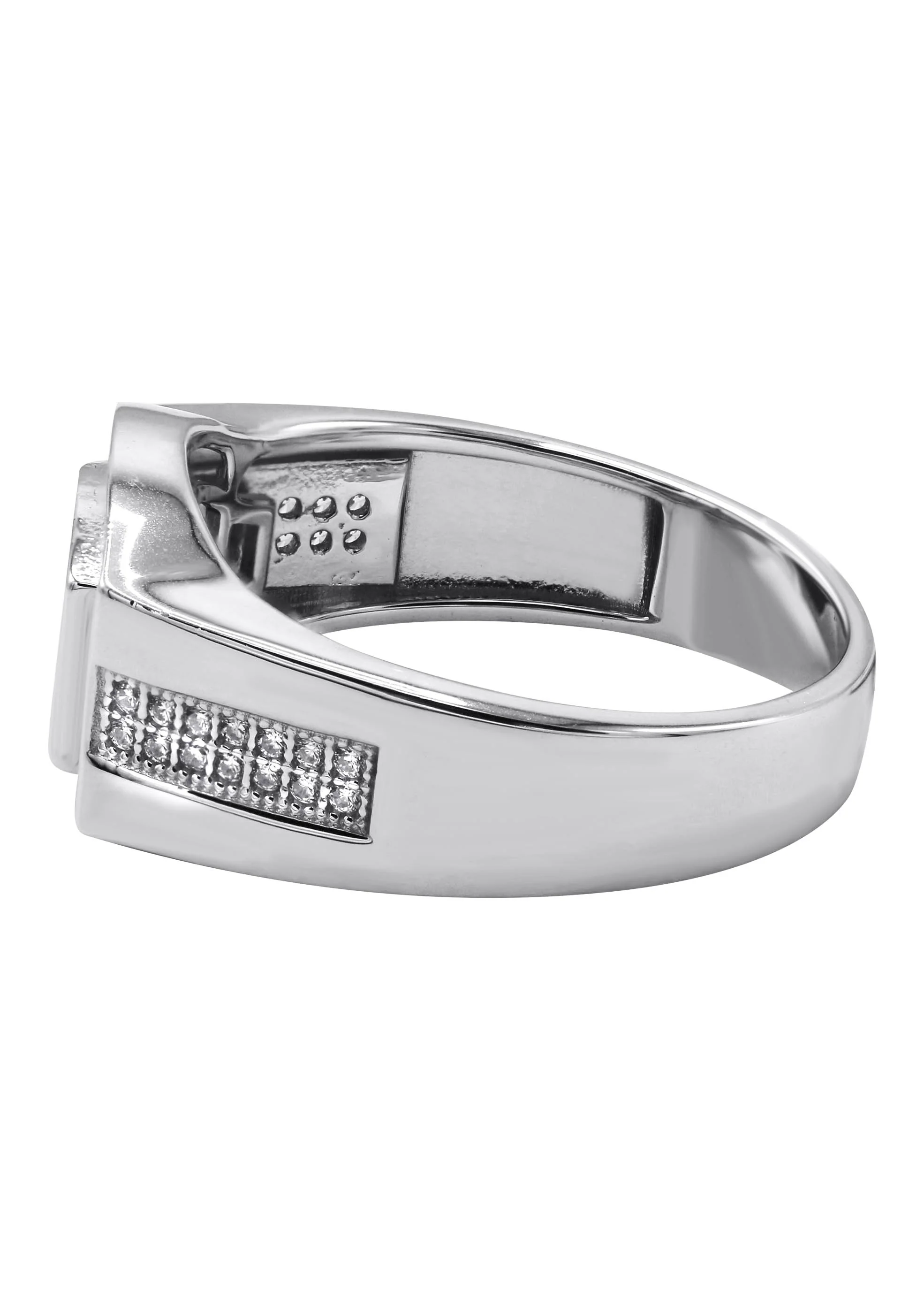 Mens Silver CZ Pinky Ring | Appx 6.4 Grams - Image 2