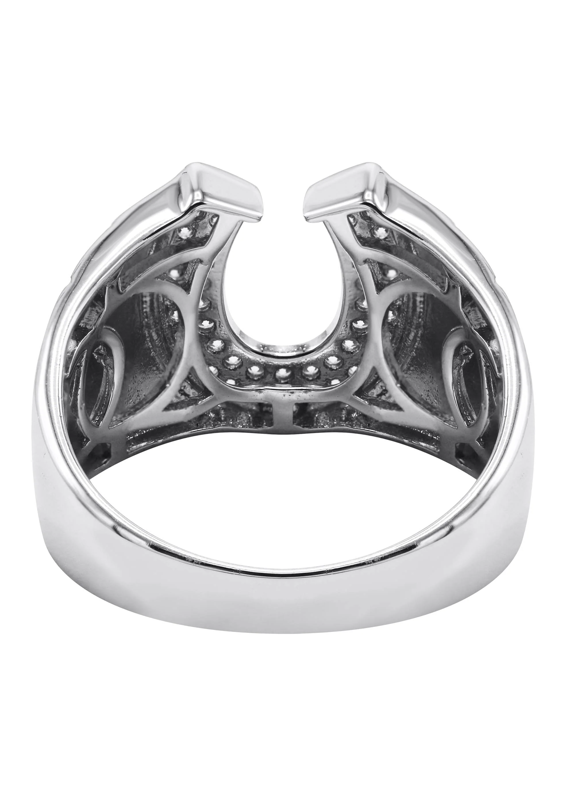 Mens Silver CZ Horseshoe Ring | Appx 6.4 Grams - Image 3