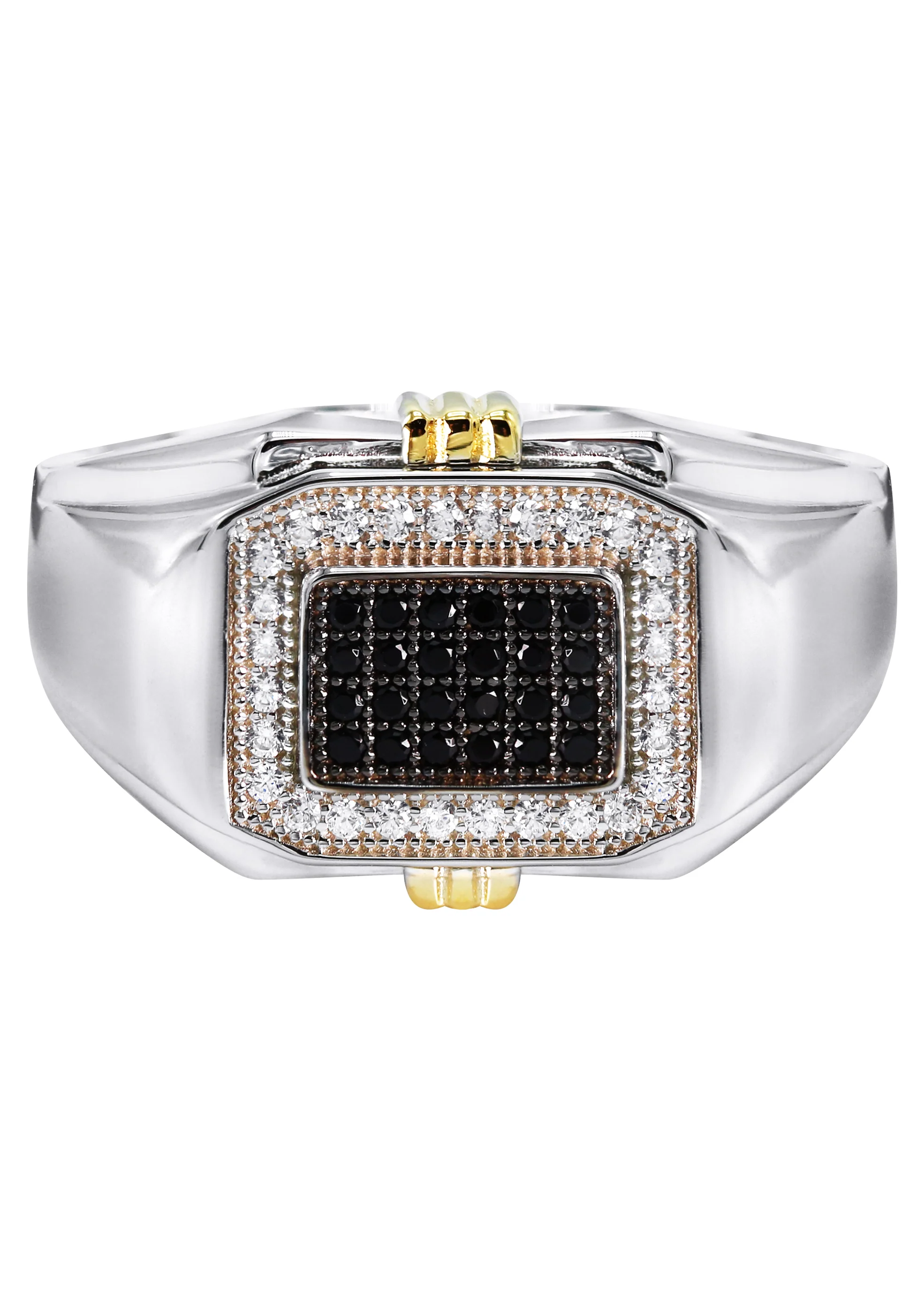 Mens Silver CZ Signet Ring | Appx 5.5 Grams