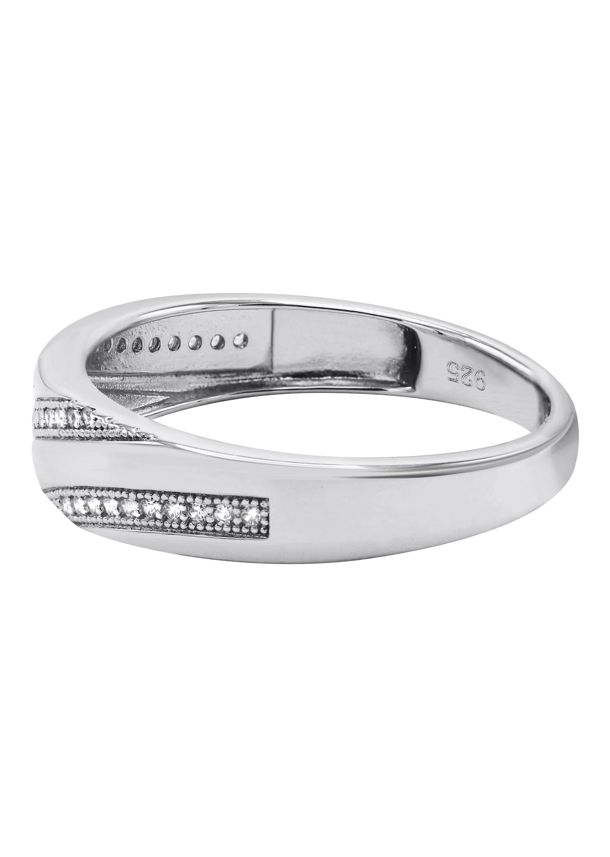 Mens Silver CZ Wedding Band | Appx 3.7 Grams - Image 2