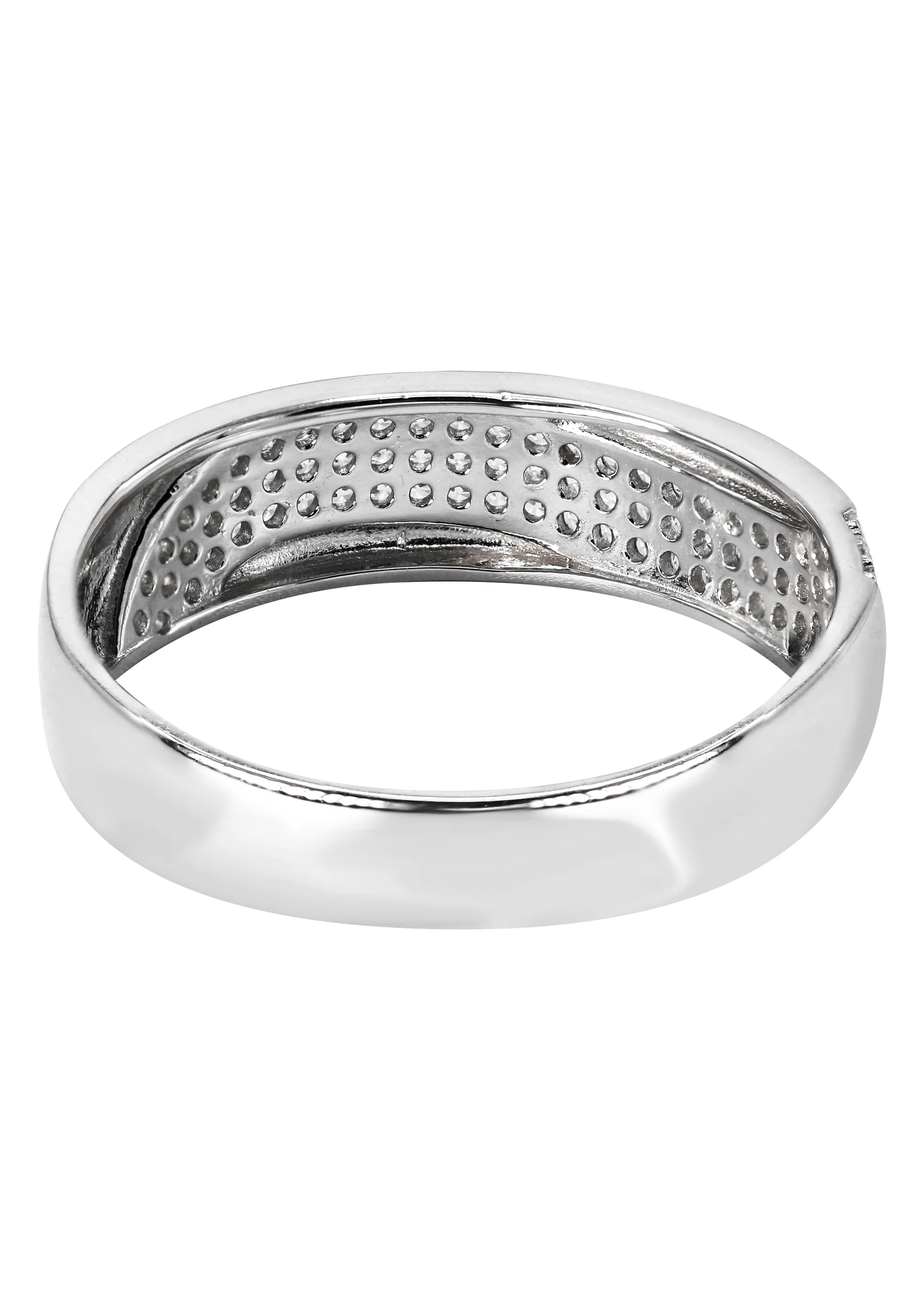 Mens Silver CZ Wave Wedding Band | Appx 3.7 Grams - Image 3