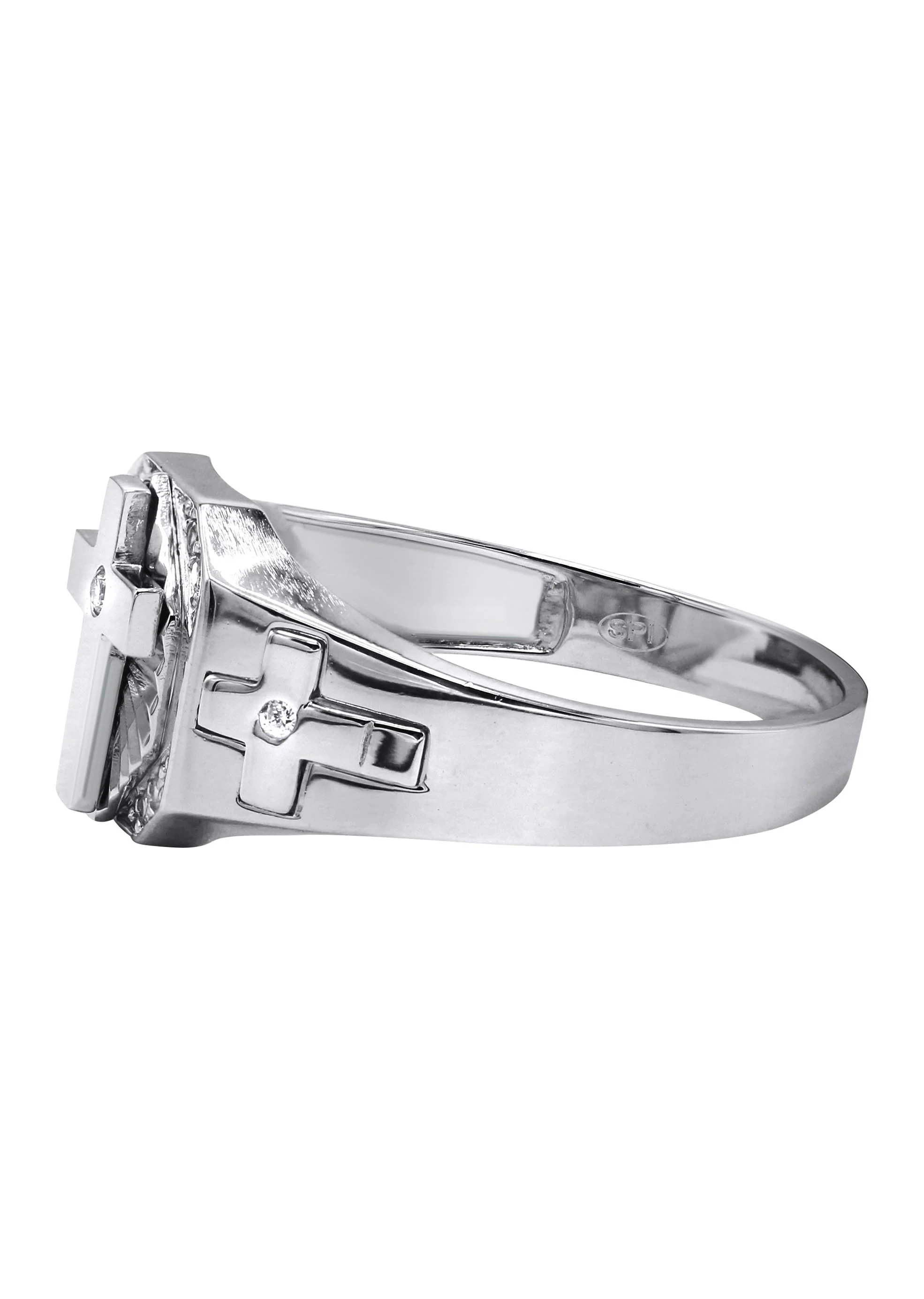 Mens Silver CZ Cross Ring | Appx 4.2 Grams - Image 2