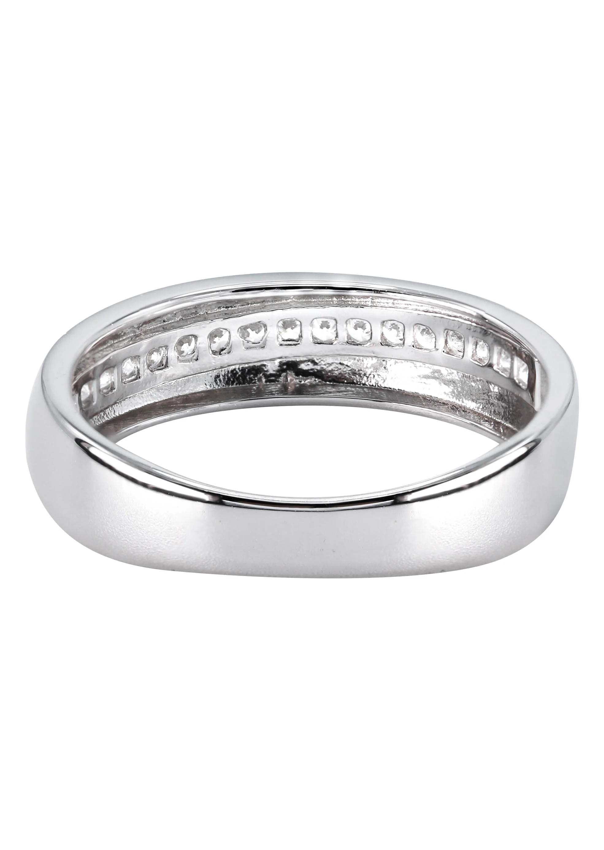 Mens Silver CZ Gold Wedding Band | Appx 3.8 Grams - Image 3