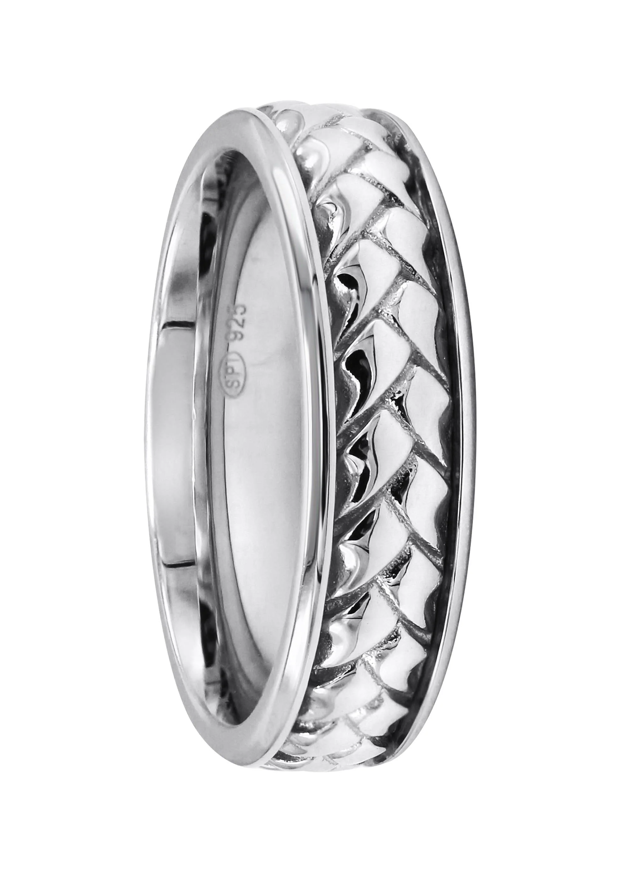Mens Silver Braided Wedding Band | Appx 8.6 Grams - Image 3