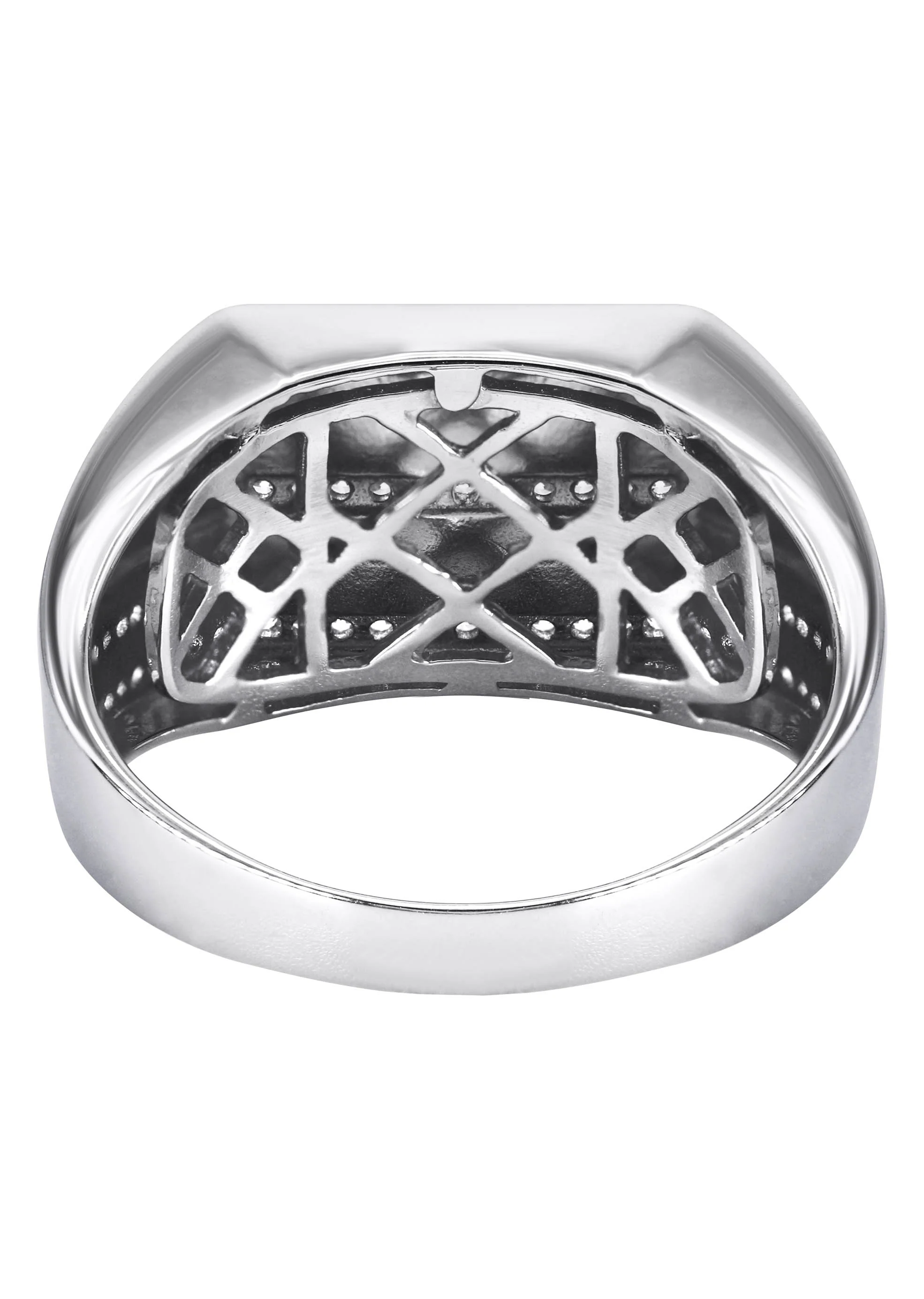 Mens Silver CZ Onyx Ring | Appx 7 Grams - Image 3