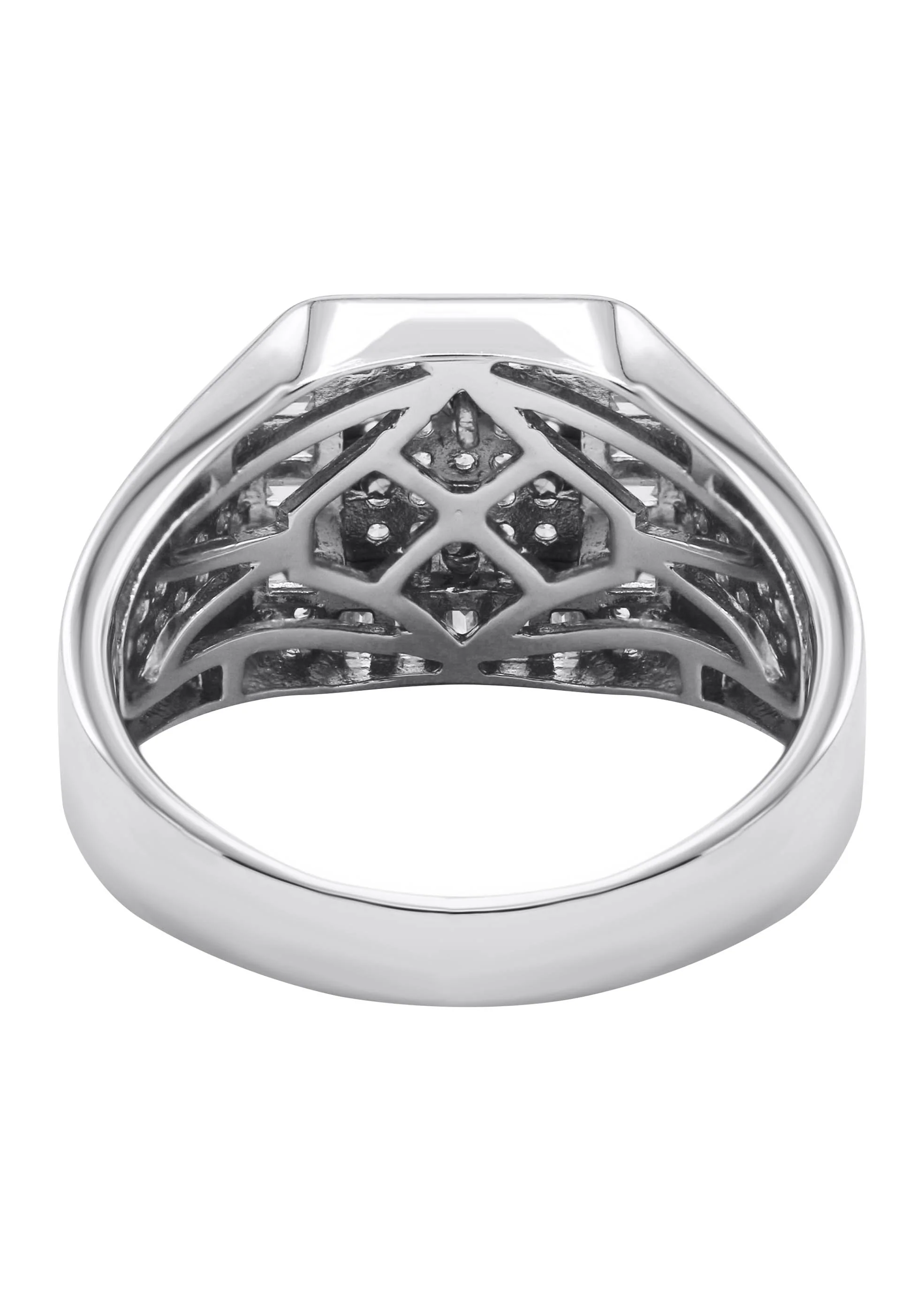 Mens Silver CZ  Baguette Signet Ring | Appx 5.5 Grams - Image 3
