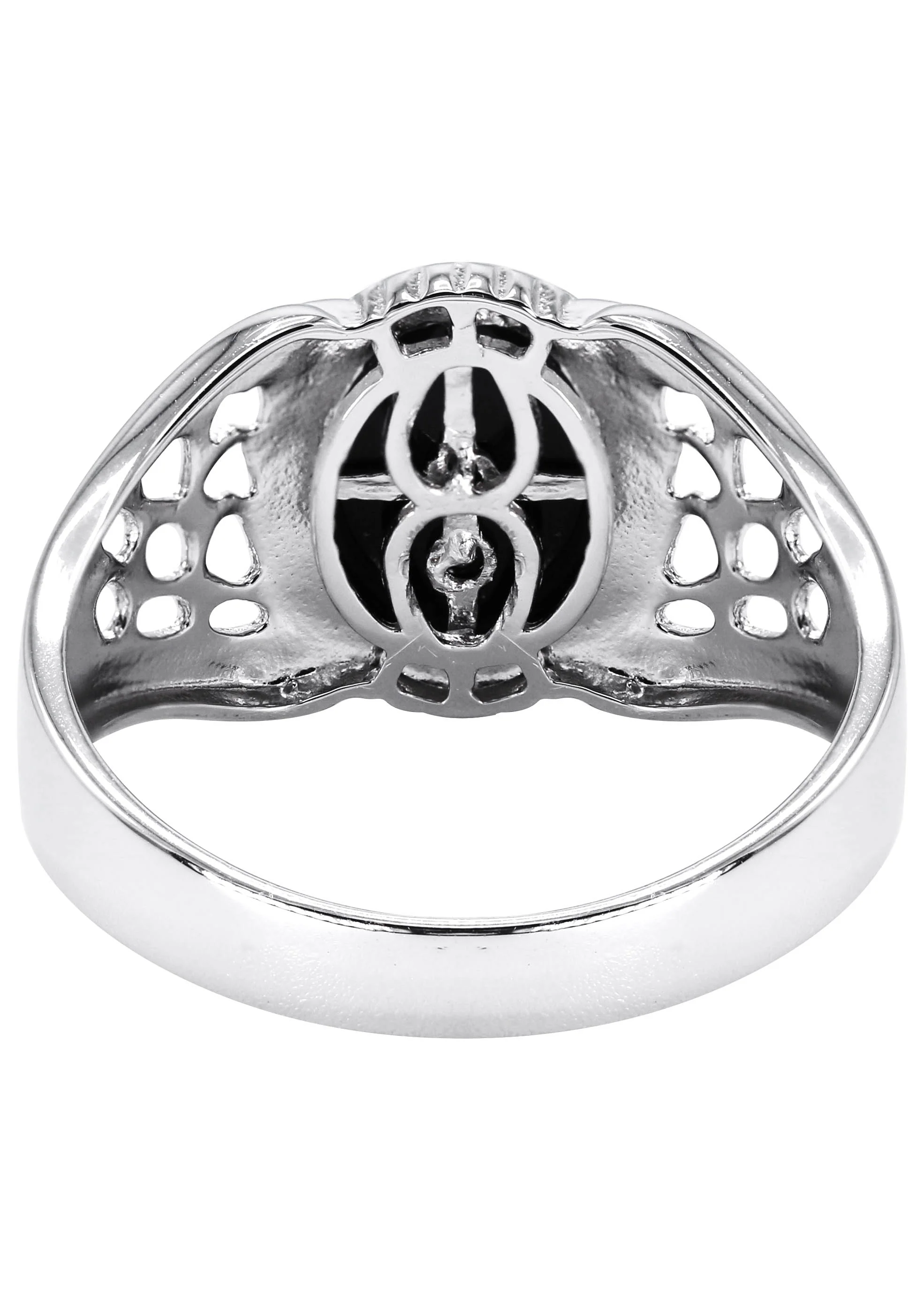 Mens Silver Onyx Liberty Signet Ring | Appx 4 Grams - Image 3