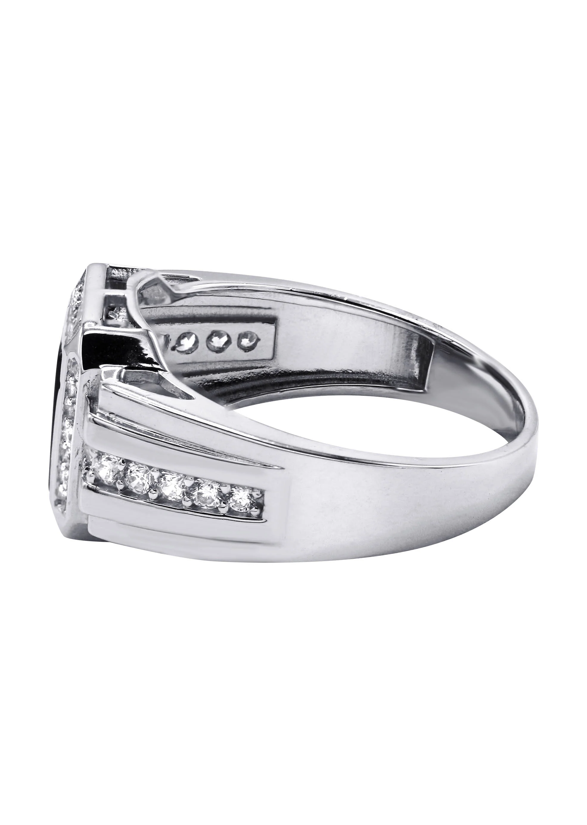 Mens Silver CZ Onyx Ring | Appx 7.6 Grams - Image 2