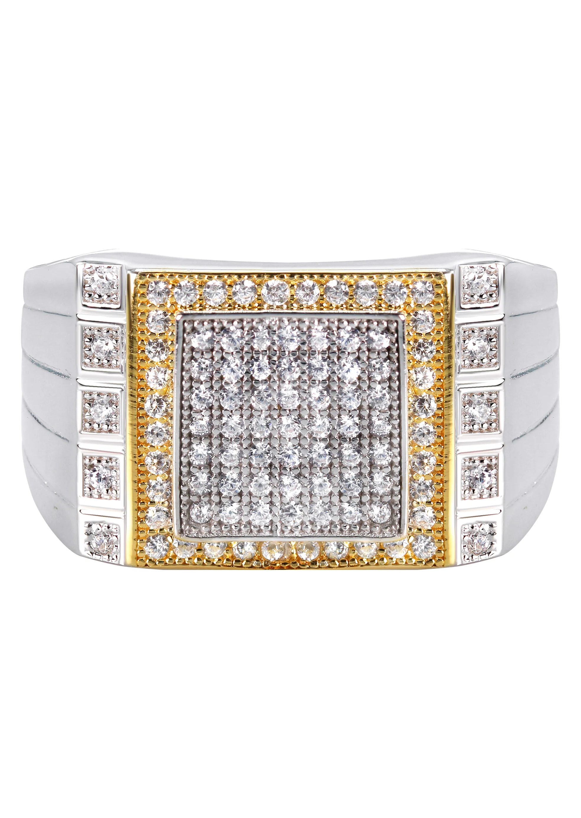 Mens Silver CZ Pinky Ring | Appx 7.4 Grams